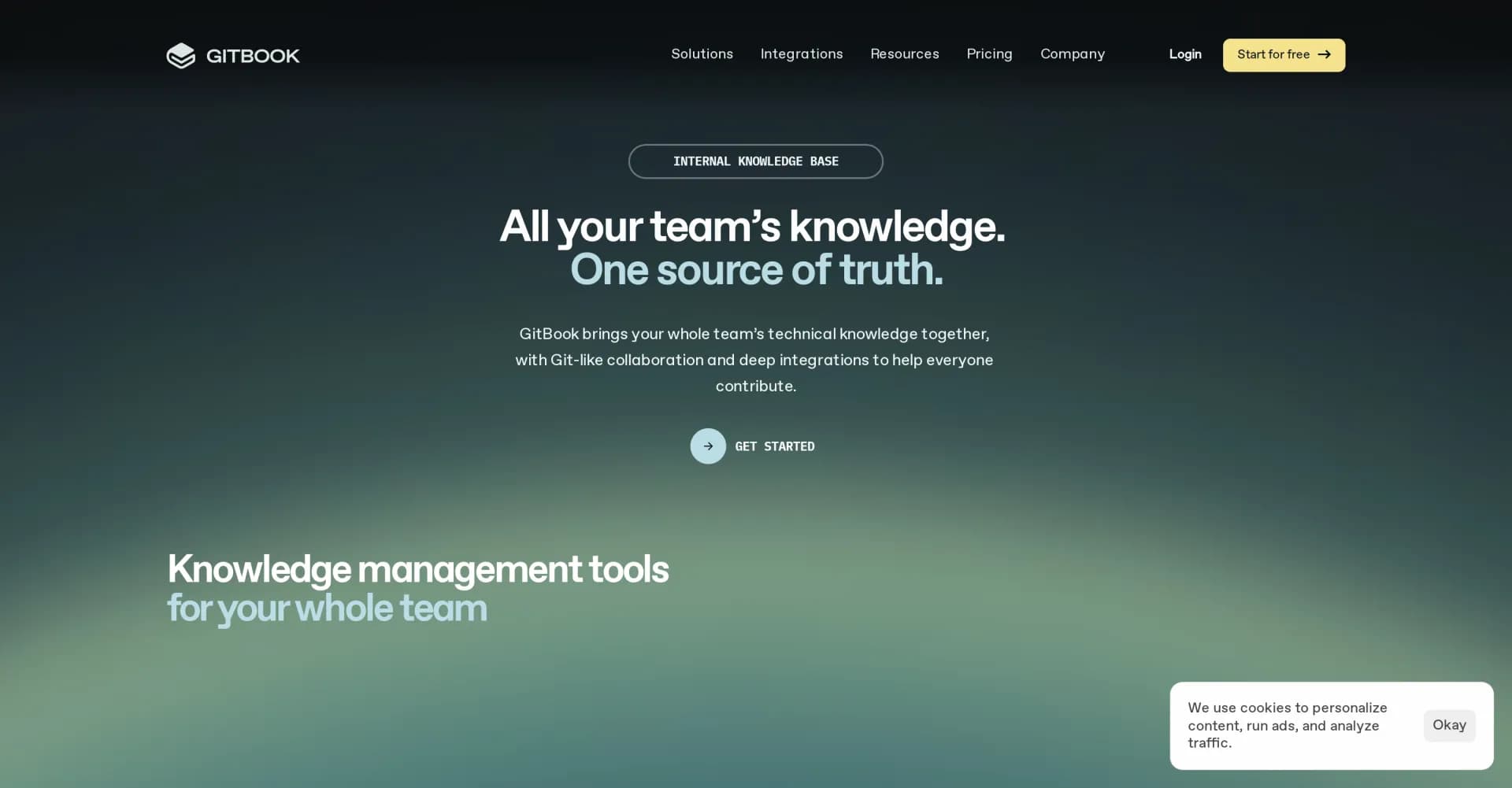 GitBook homepage screenshot — Where technical teams document.