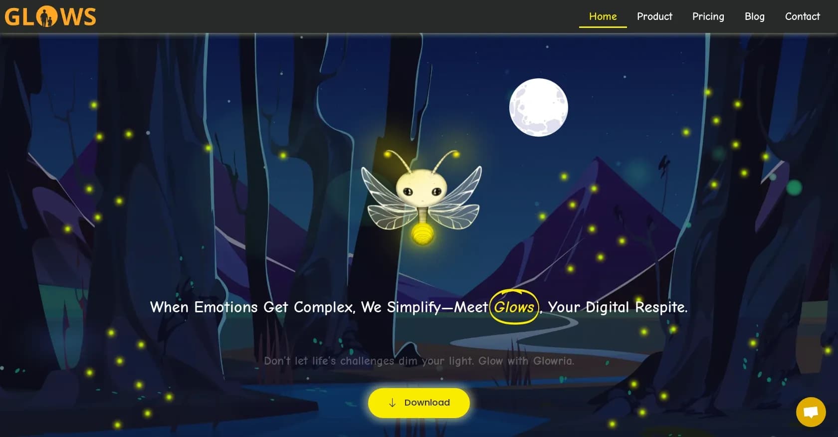 GLOWS homepage screenshot — Where siblings play, learn, and grow together.