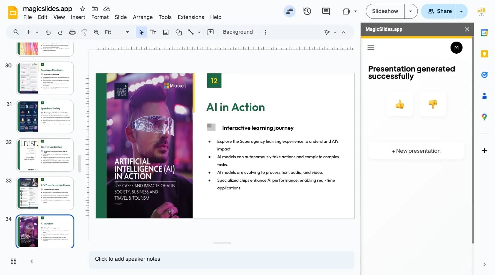 GPT for Slides homepage screenshot — Create stunning presentations from any text in seconds