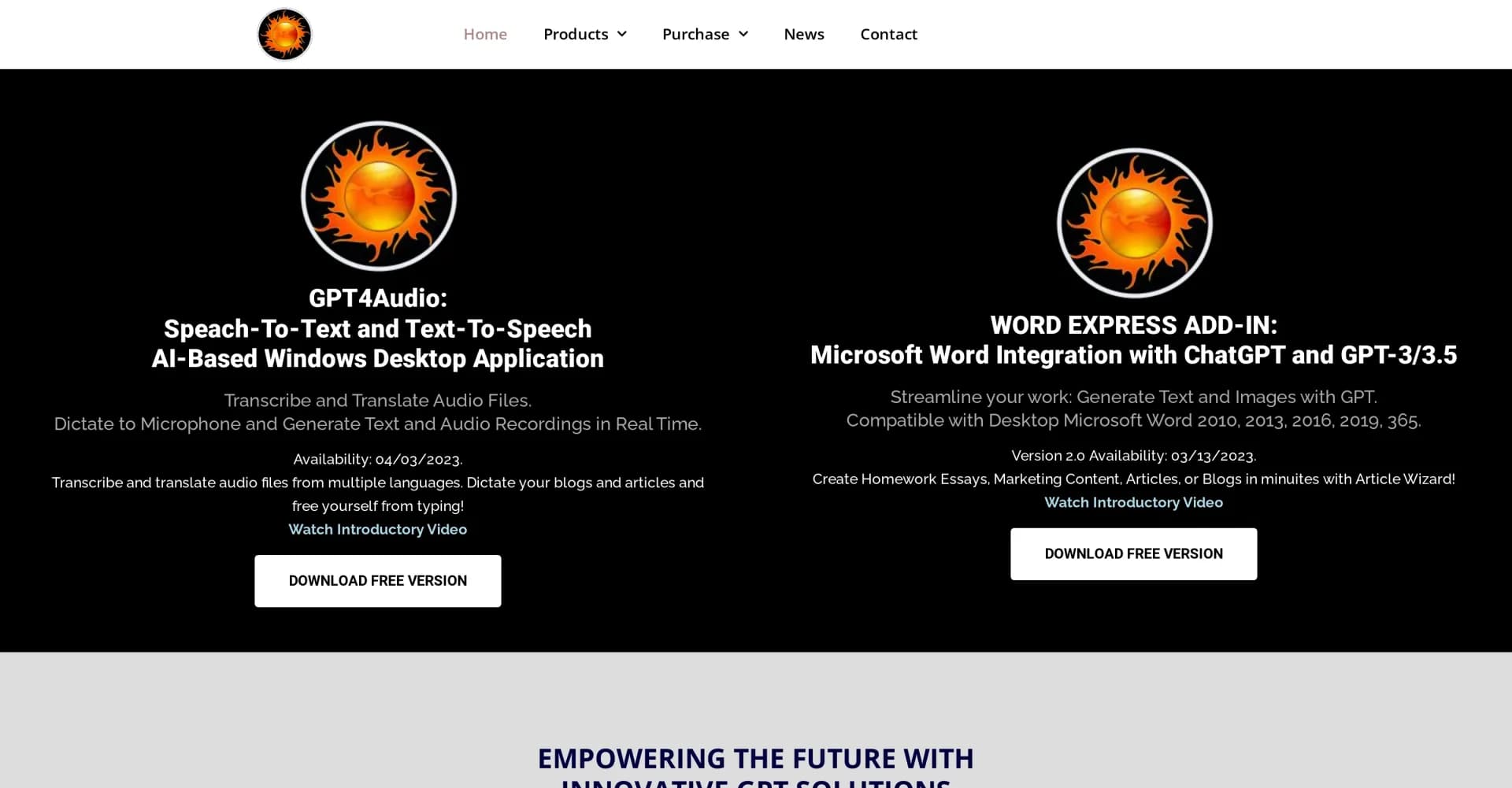 Gpt4office homepage screenshot — Transform speech into text effortlessly.