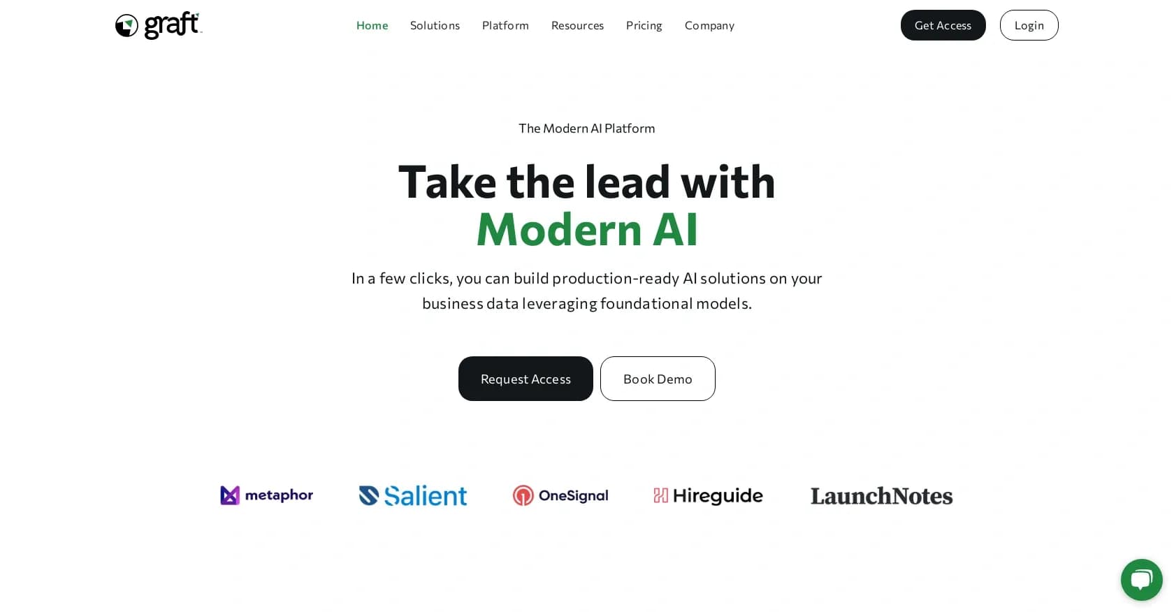 Graft homepage screenshot — AI adoption made simple. No ML expertise required.