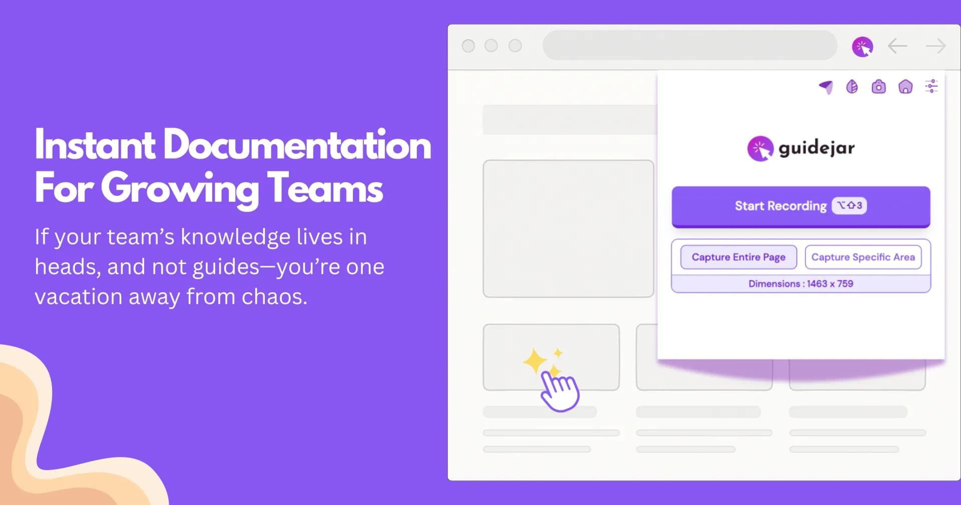 Guidejar homepage screenshot — The smartest way to create shareable how-to guides