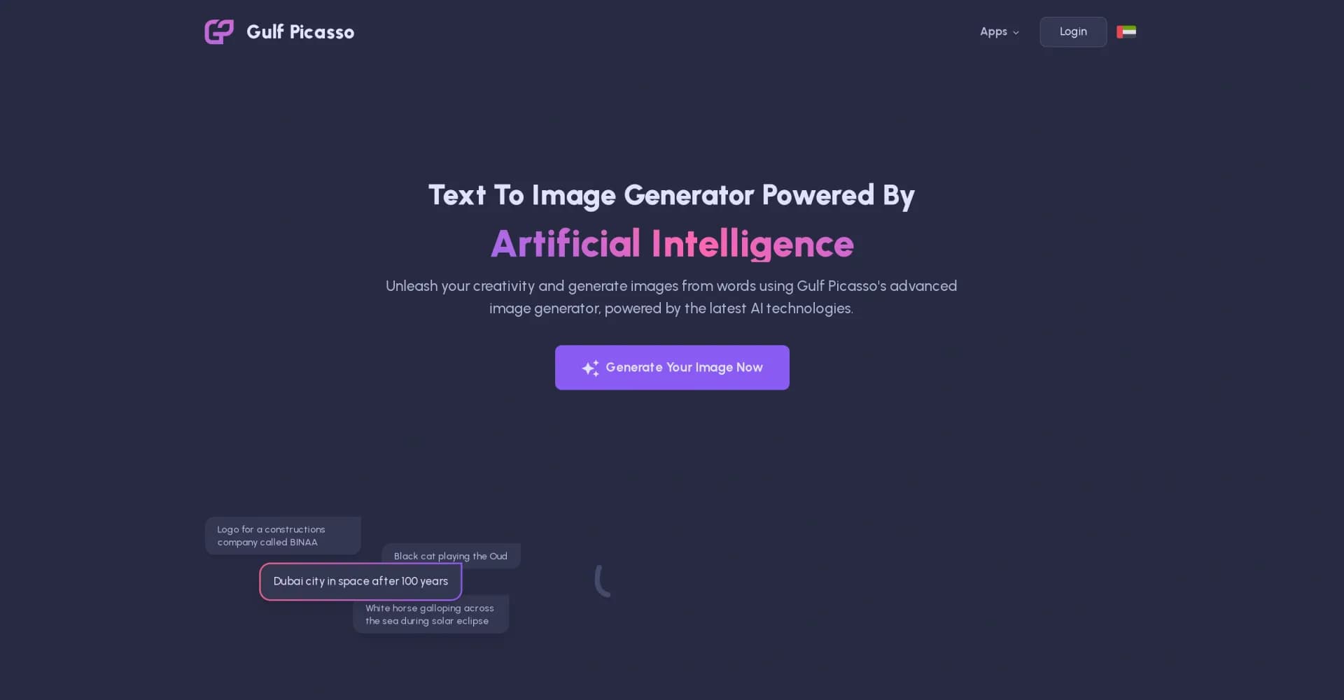 Gulf Picasso homepage screenshot — Simple AI Magic to Achieve Your Creative Goals