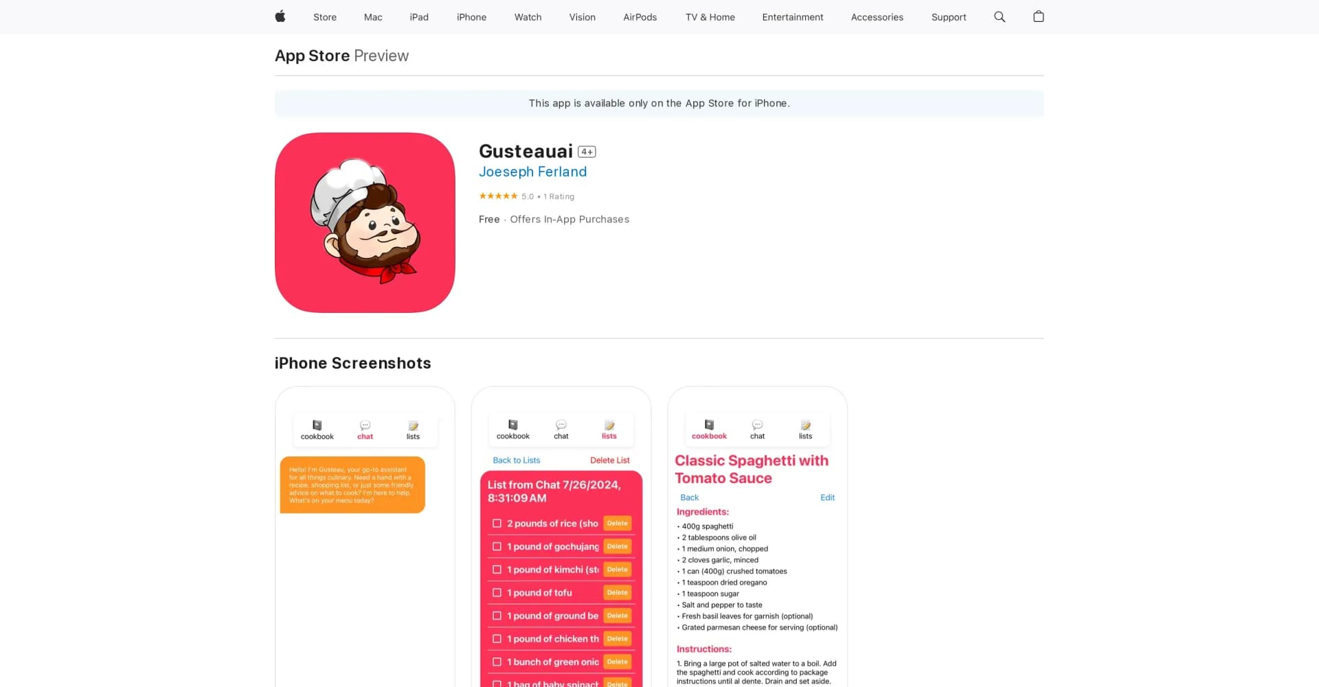 GusteauAI homepage screenshot — Your AI-powered culinary companion.