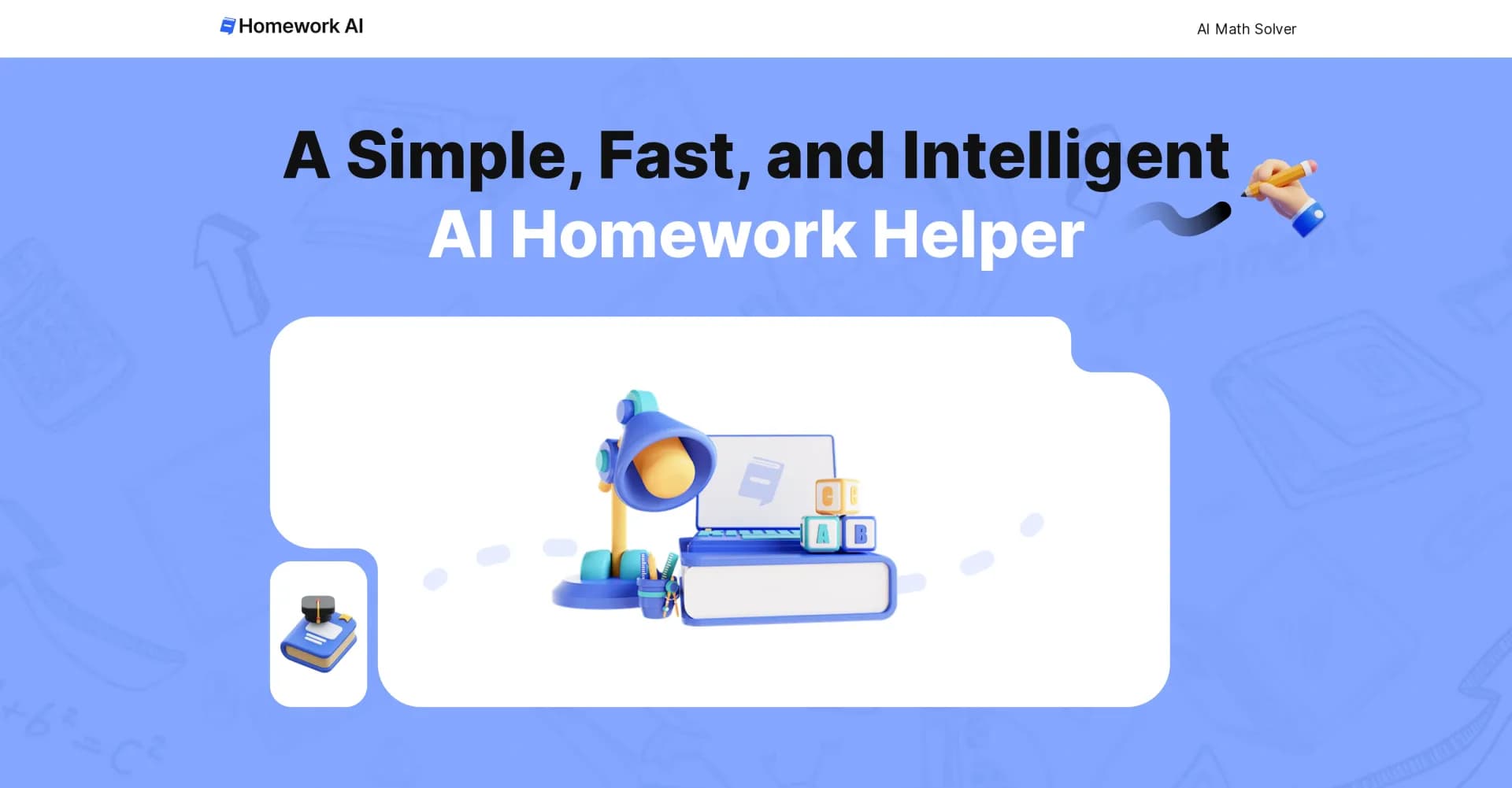 HomeworkAI.ai homepage screenshot — Your intelligent AI homework helper