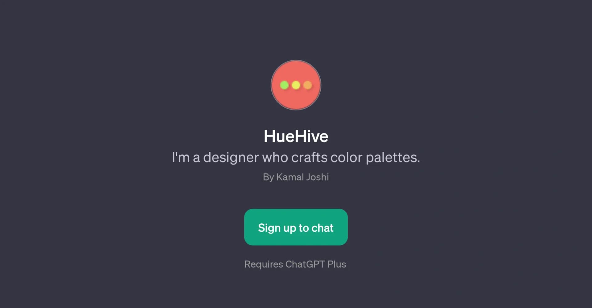 HueHive homepage screenshot — AI-powered color palette creation