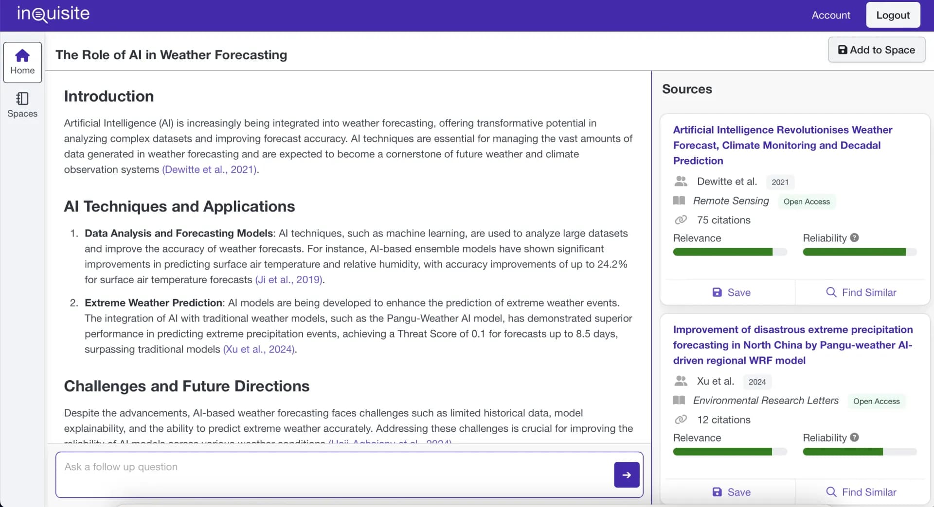 Inquisite homepage screenshot — The AI-native collaborative science platform