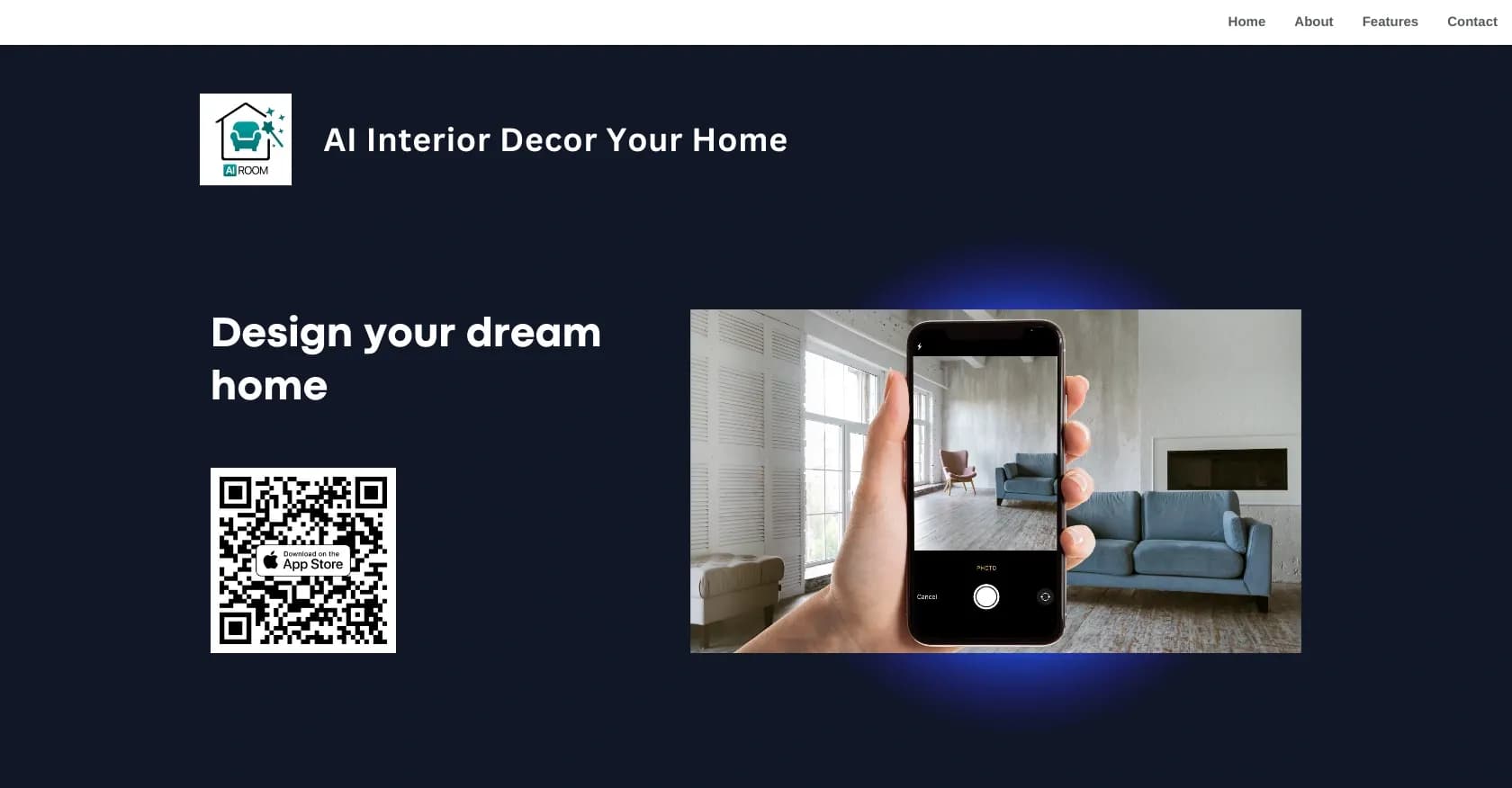 Interior Decor Your Home homepage screenshot — Transform your space with AI-powered interior design.