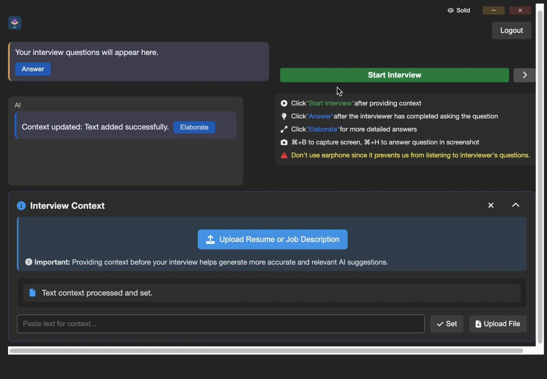 Interm AI - Interview Terminator homepage screenshot — Real-time AI answers in interviews — hidden from screenshots