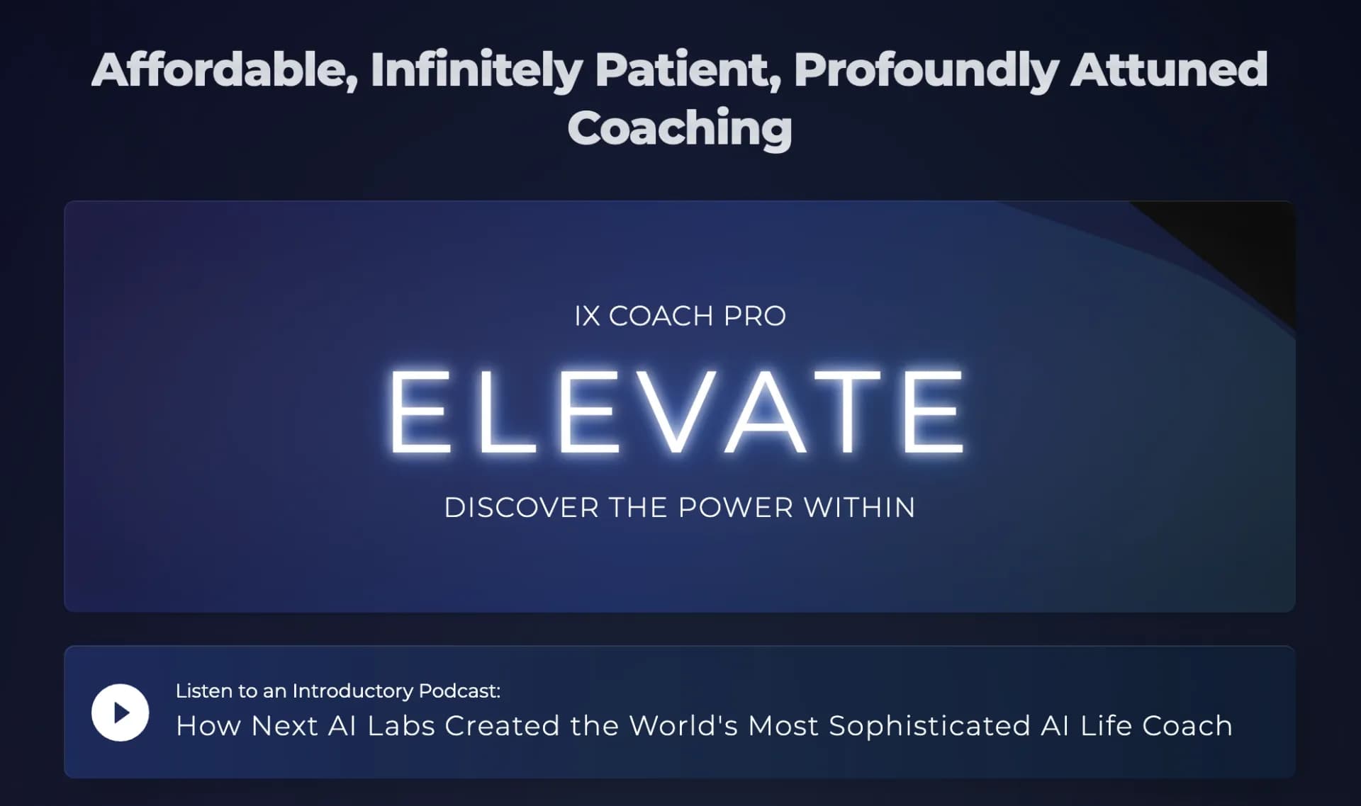 IX Coach homepage screenshot — Interdisciplinary life coaching for growth.