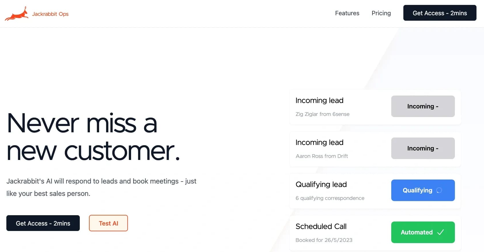 Jackrabbit Ops homepage screenshot — AI-powered process documentation in 24 hours.
