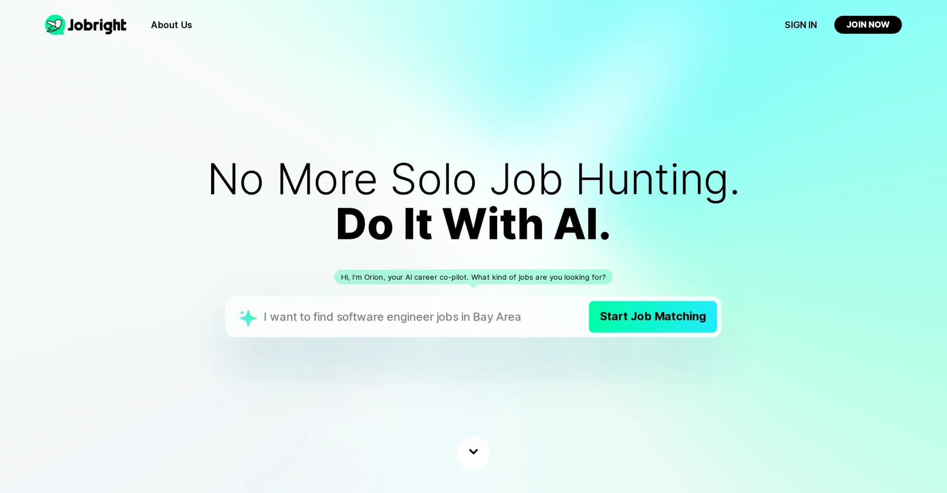 Jobright homepage screenshot — Your AI job search co-pilot