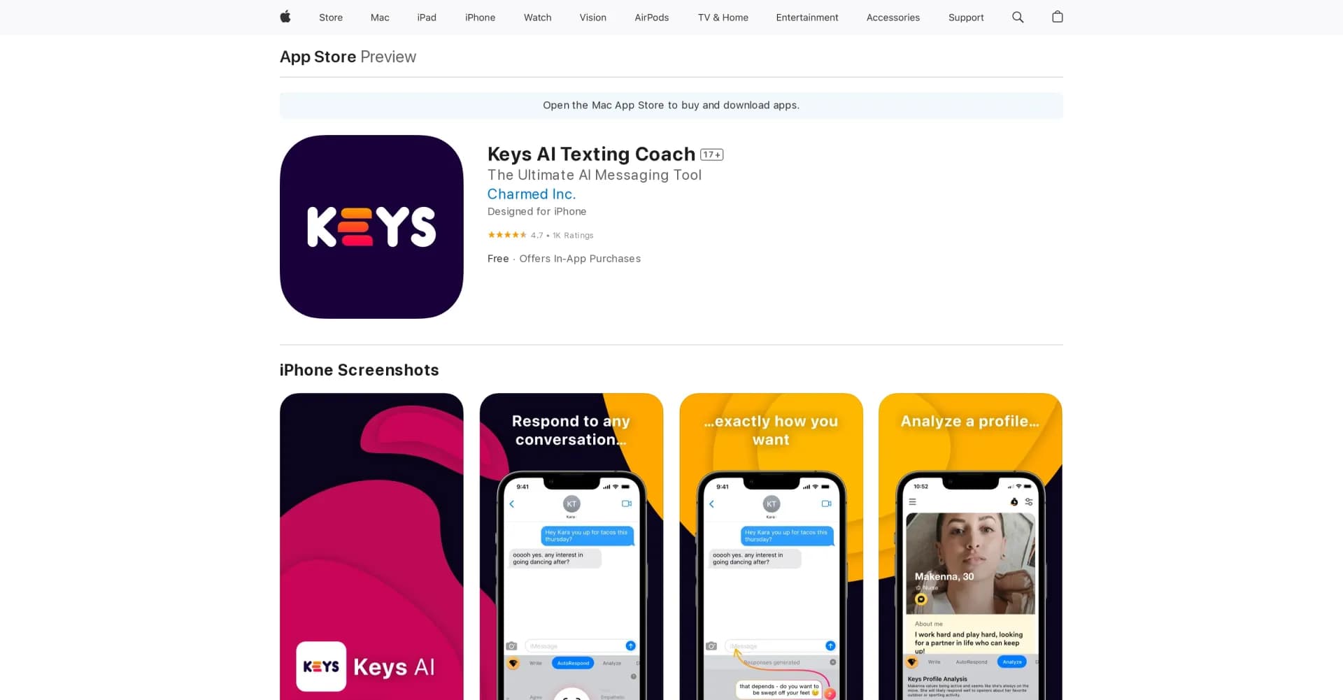 Keys homepage screenshot — Perfect your communication with AI coaching.