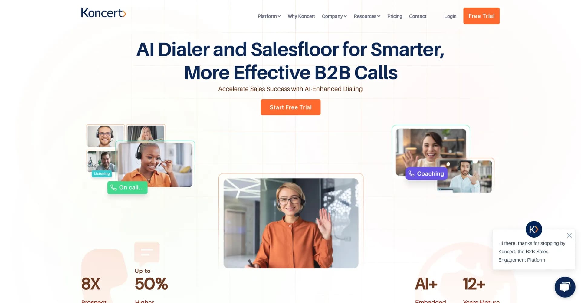 Koncert homepage screenshot — Accelerate sales success with Koncert Platform.