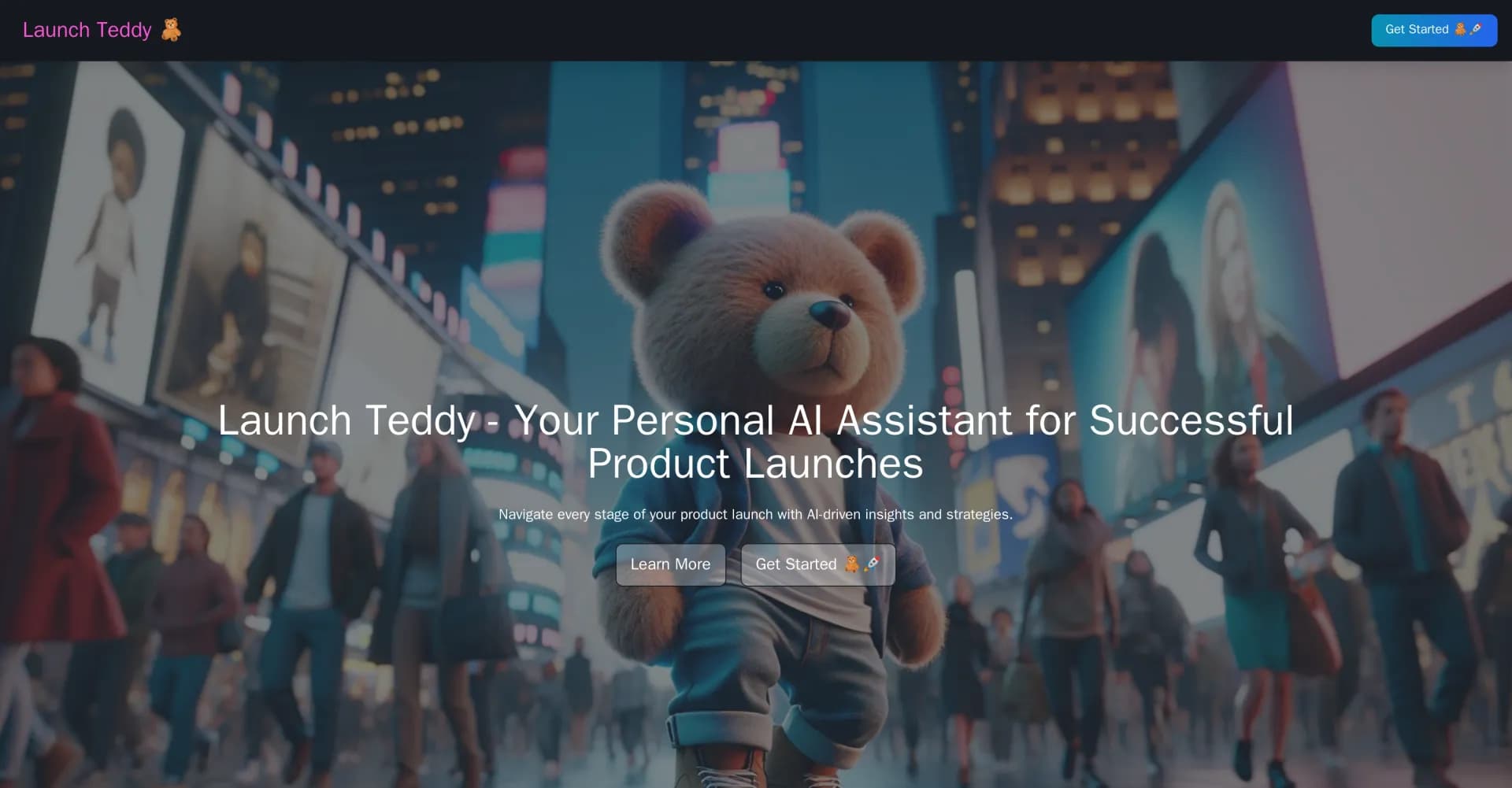 Launch Teddy homepage screenshot — Navigate product launches with AI-driven insights.