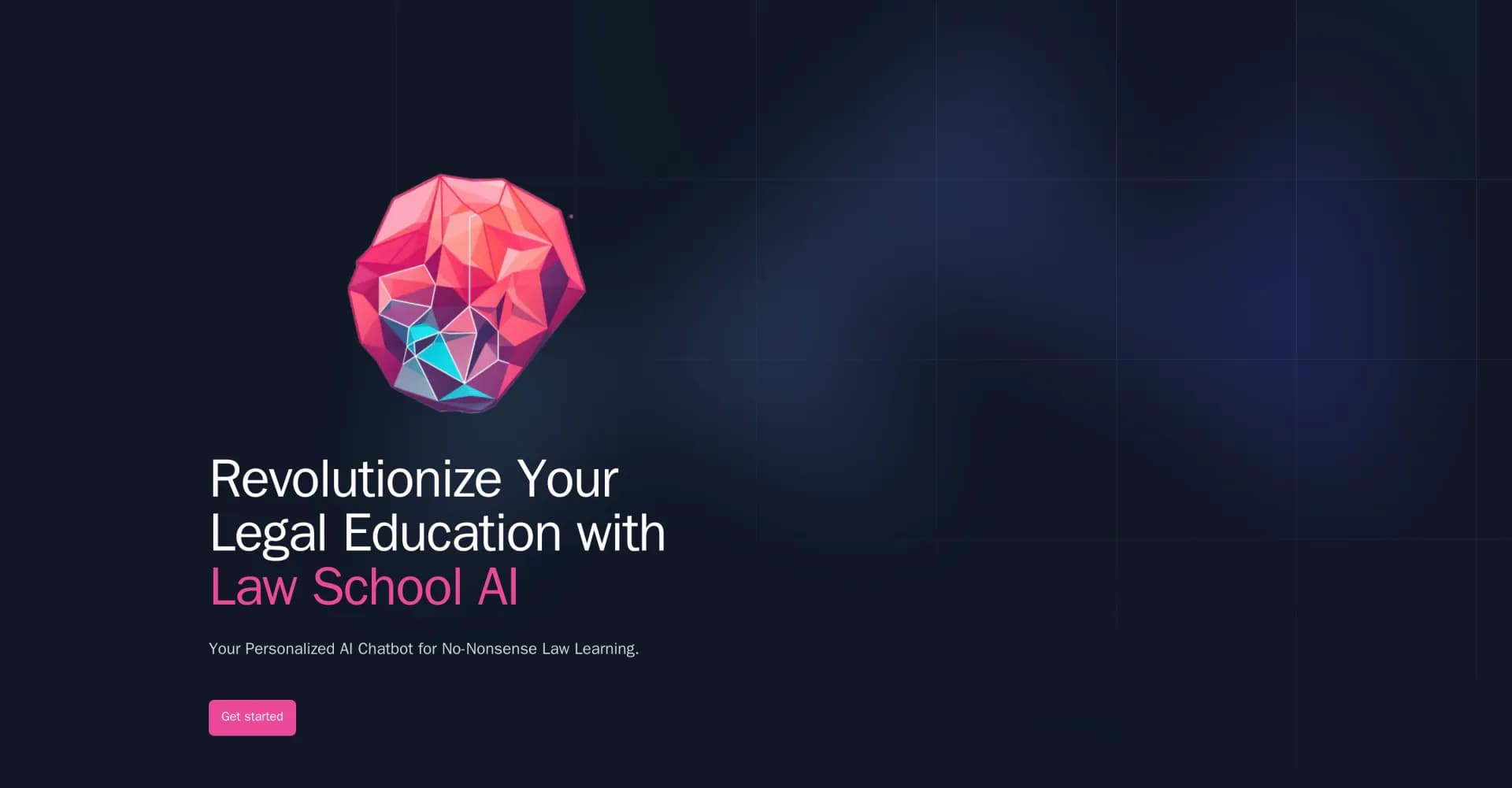 Law School AI homepage screenshot — Revolutionize legal education with AI-powered learning.