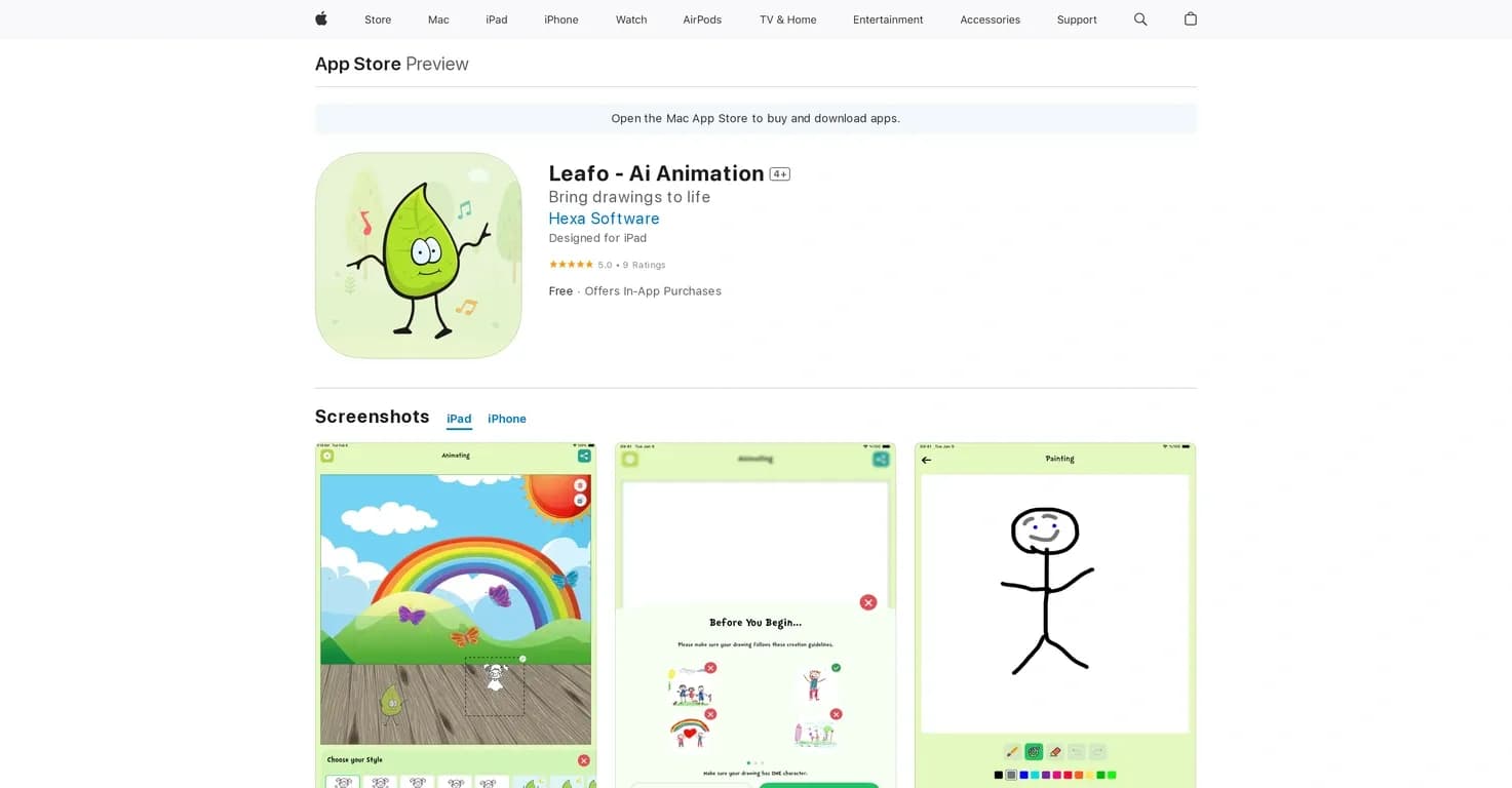Leafo homepage screenshot — Animating through AI, made easy
