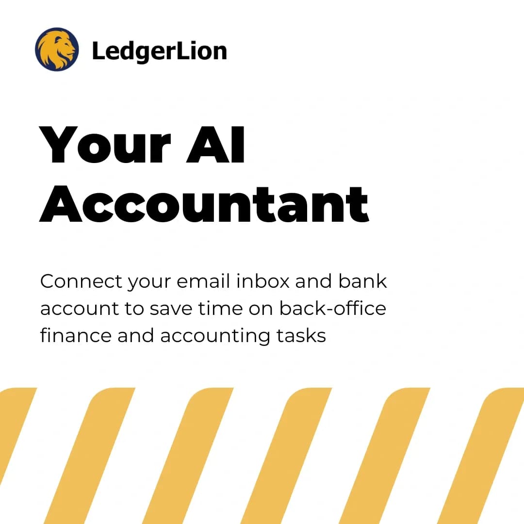LedgerLion homepage screenshot — Your AI Accountant