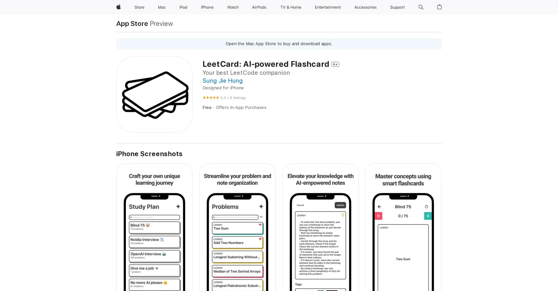LeetCard homepage screenshot — Revolutionizing study with AI-powered flashcards.