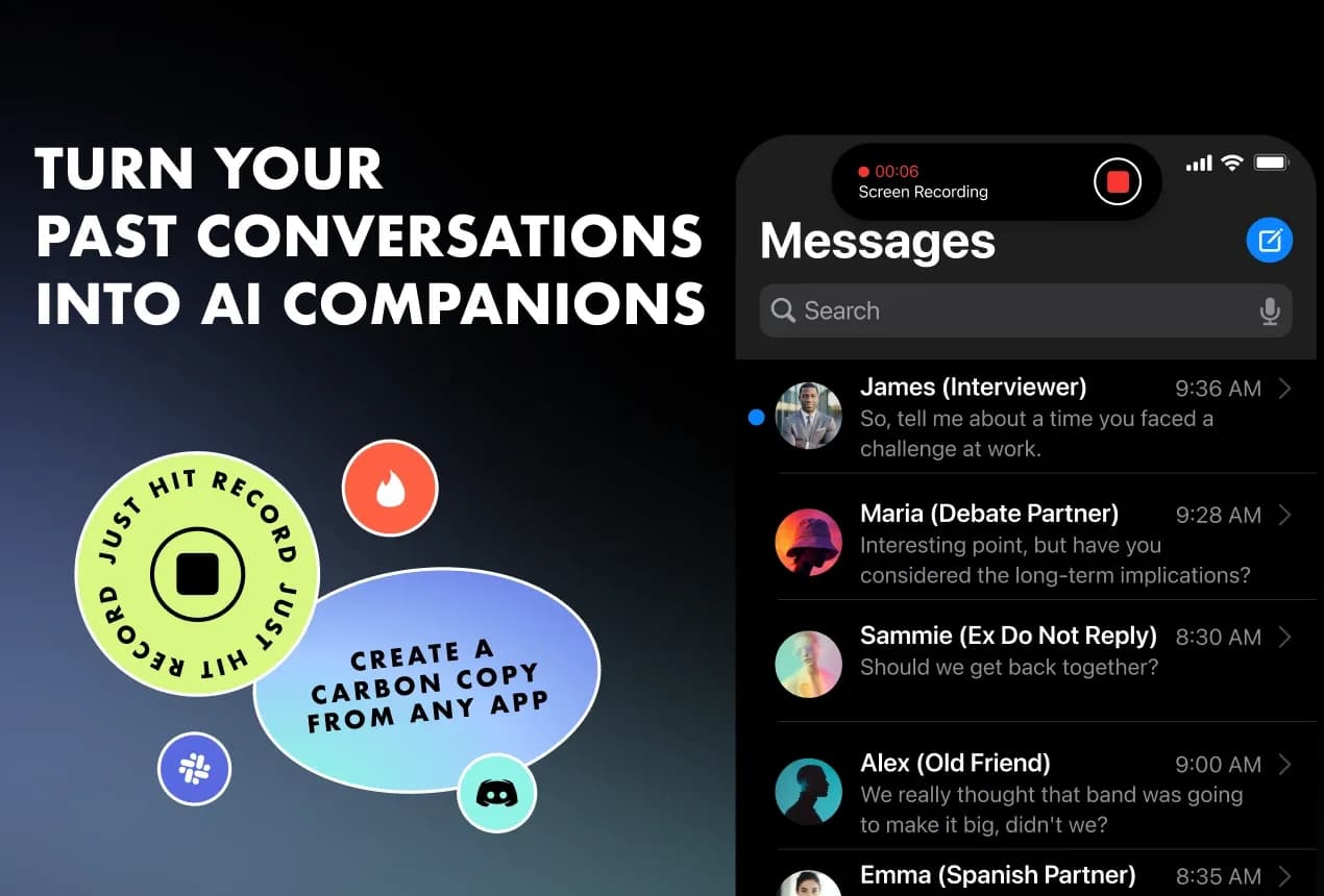 Lexikon AI: Real Roleplayv2.0 homepage screenshot — Roleplay with AI companions based on your past text conversa