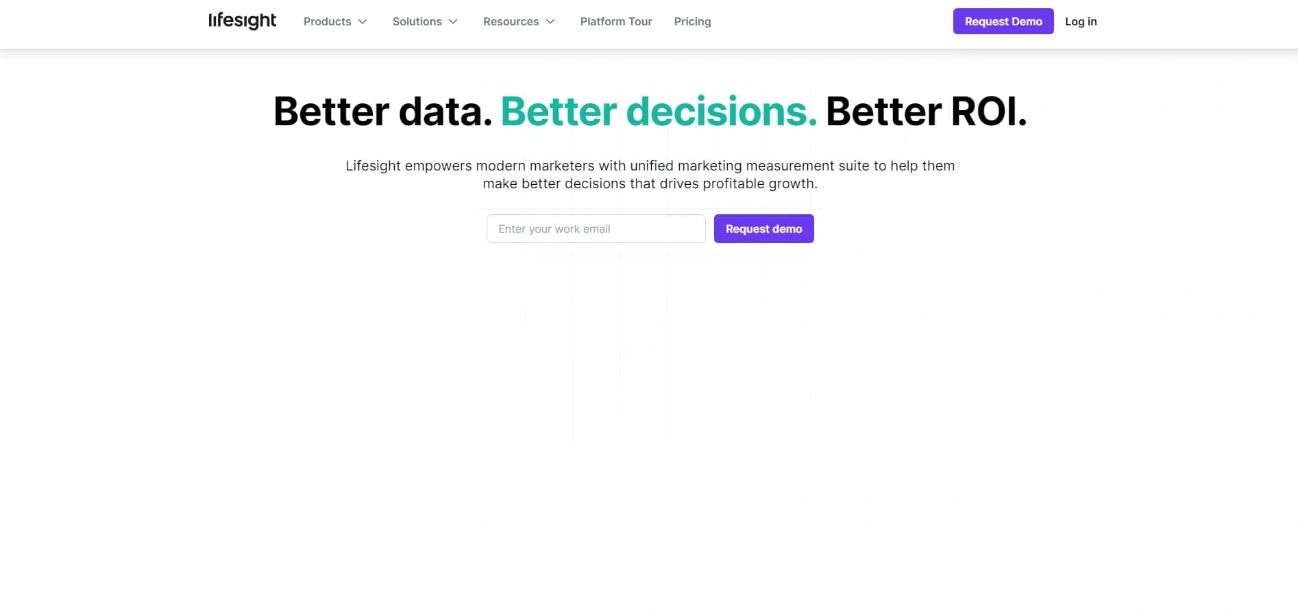 Lifesight homepage screenshot — Empower marketers with unified data for better decisions and