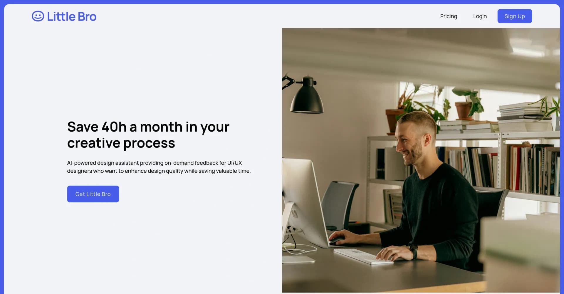 Little Bro homepage screenshot — AI design assistant for faster, better UI/UX