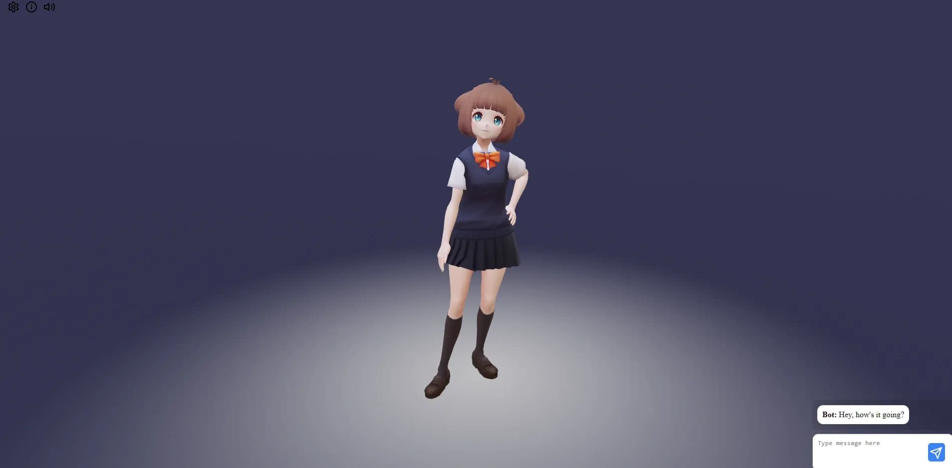 LLMPeople homepage screenshot — Chat with 3D models powered by AI.