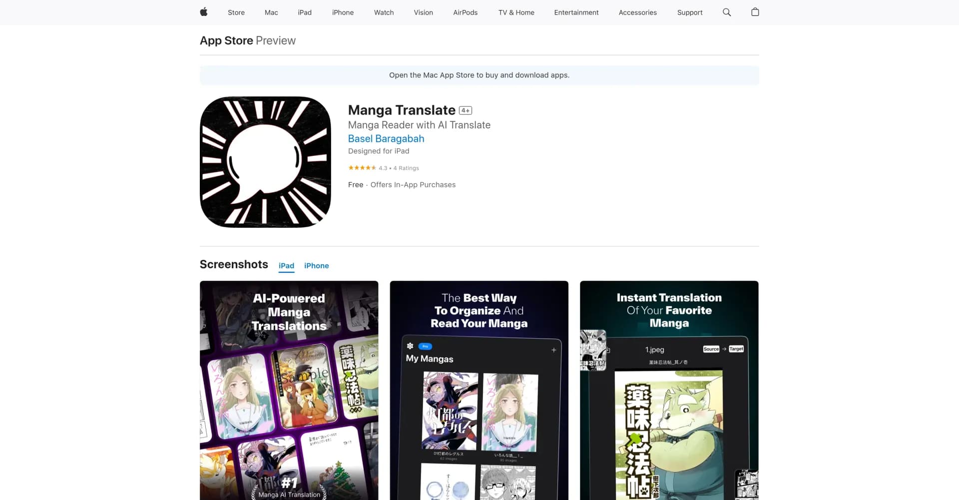 Manga Translate homepage screenshot — AI-powered manga reader and translator