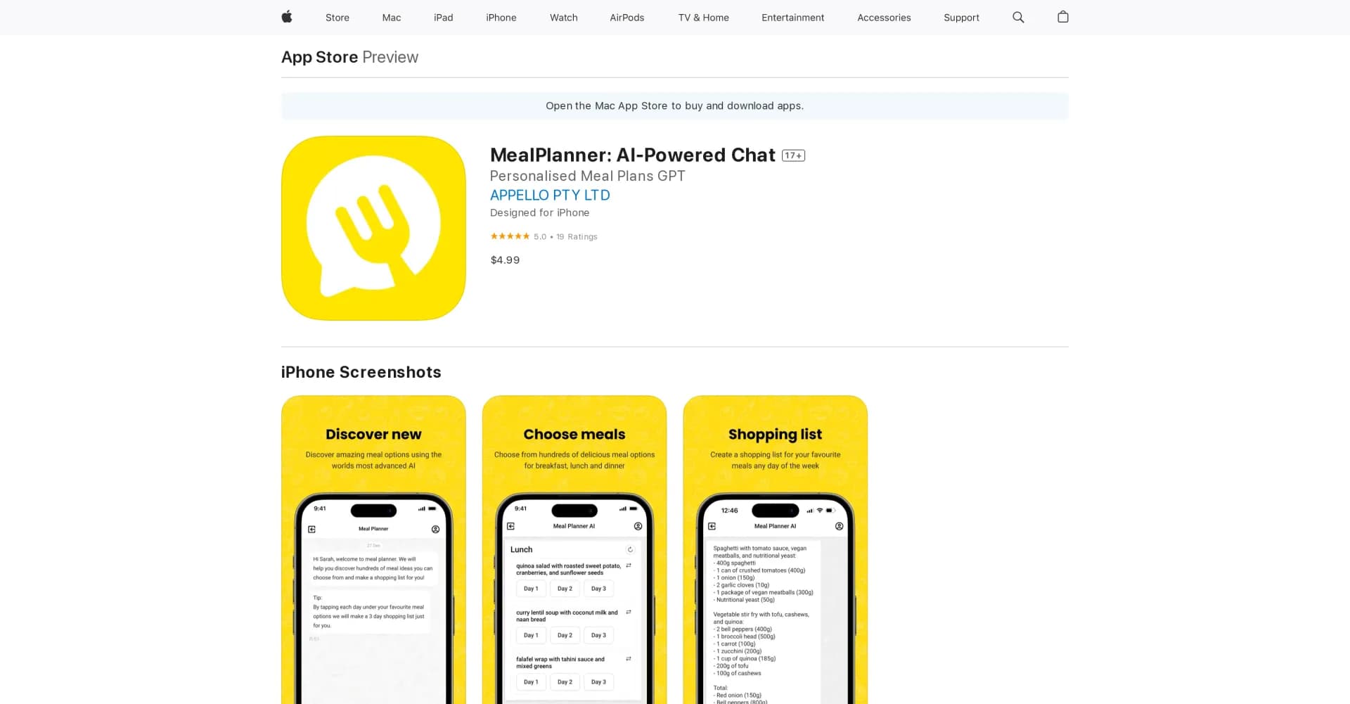 MealPlanner homepage screenshot — Discover unique and tasty meal options with AI.