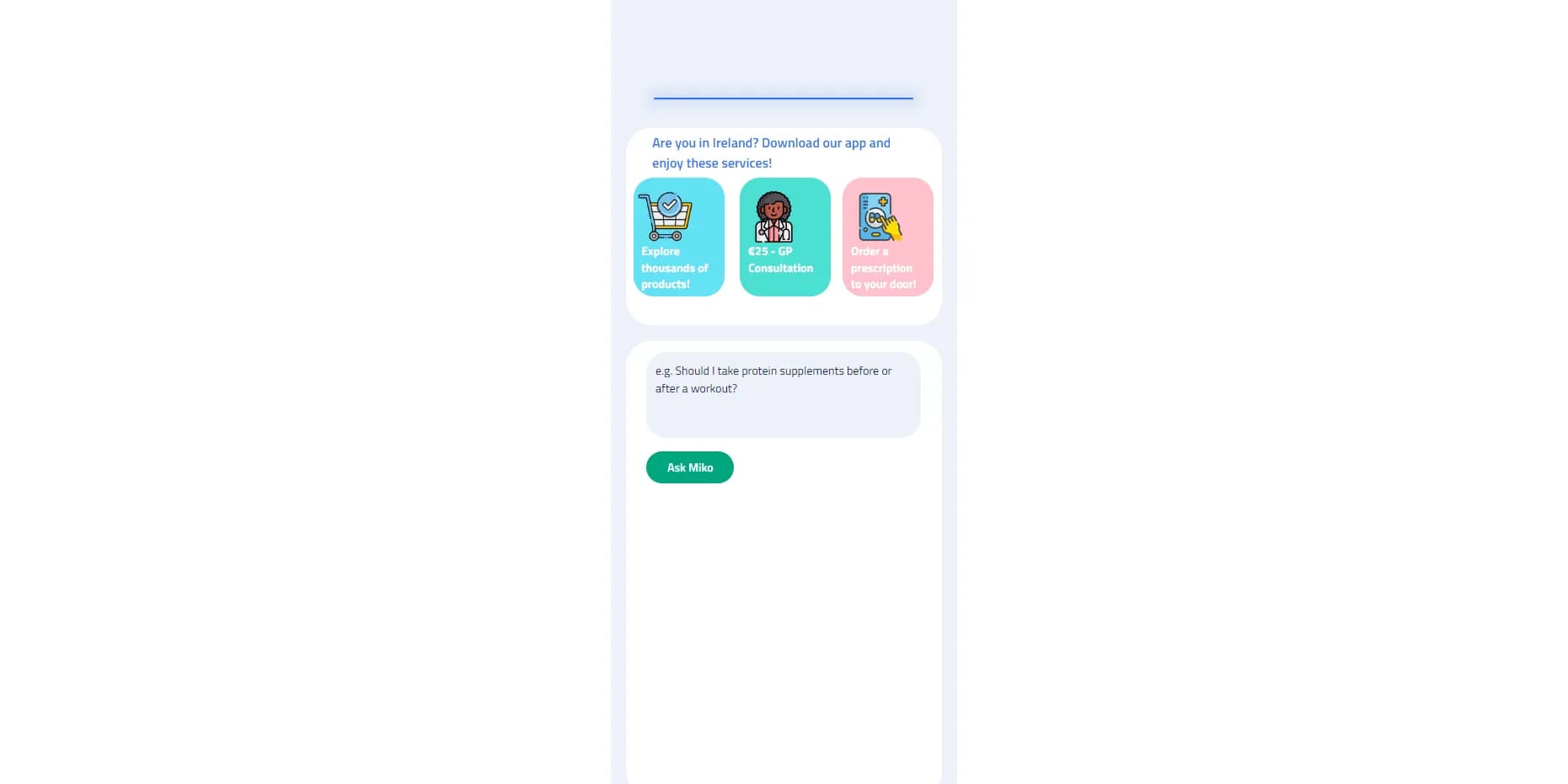 Miko AI homepage screenshot — Transform your health with our all-in-one super-app.