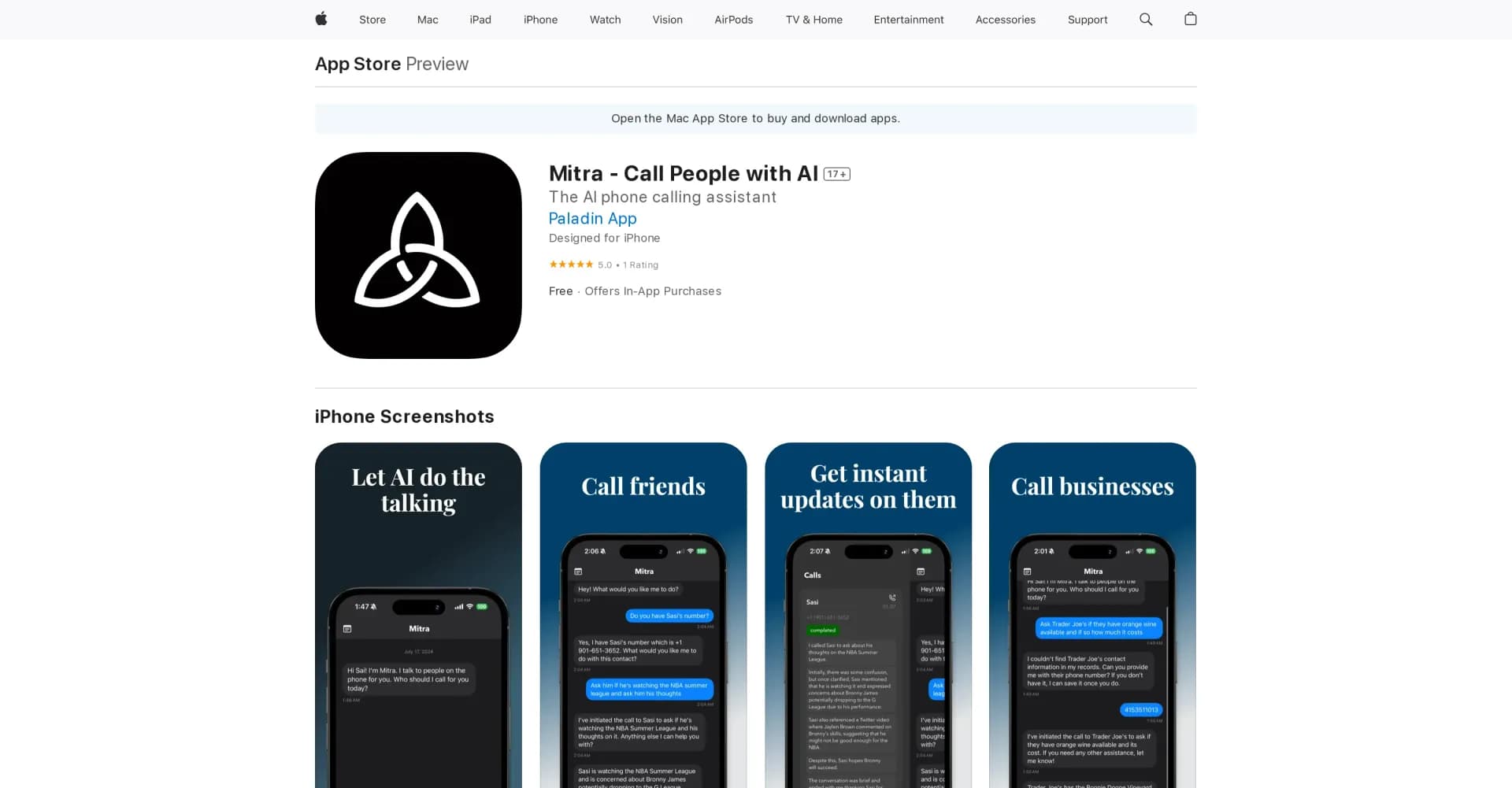 Mitra - Call People with AI homepage screenshot — AI that talks to people on the phone for you.