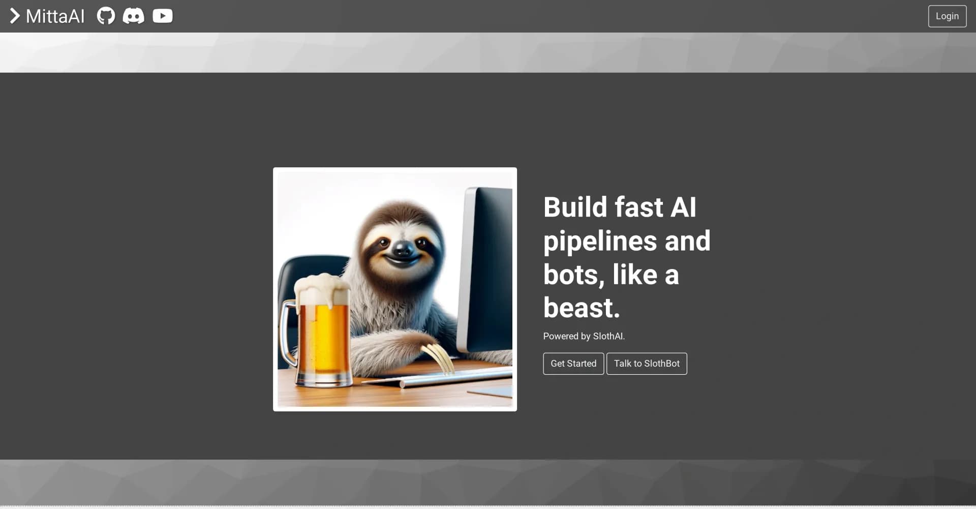 MittaAI homepage screenshot — AI-powered personal assistant for productivity