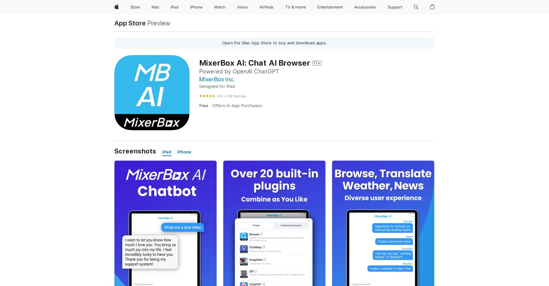 MixerBox Chat AI homepage screenshot — Turning chats into a browsing experience.