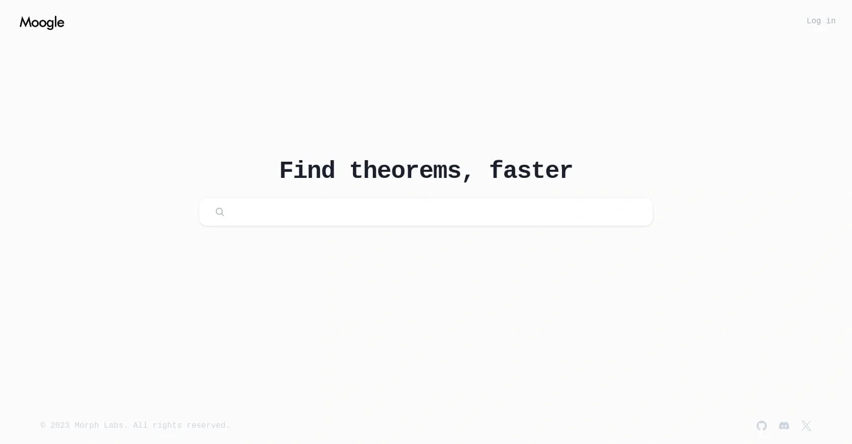 Moogle homepage screenshot — Efficient mathlib4 theorem exploration and navigation.