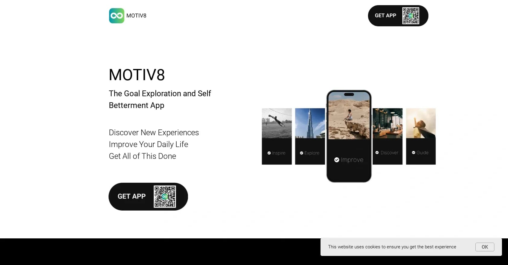 Motiv8 homepage screenshot — AI-powered task generation to unleash your potential.