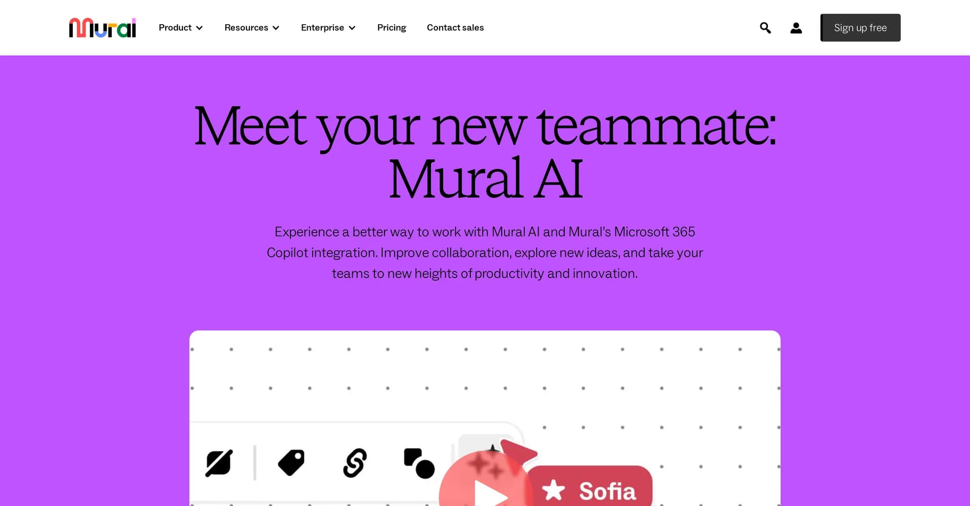 Mural AI homepage screenshot — Your AI-powered teammate for better collaboration.