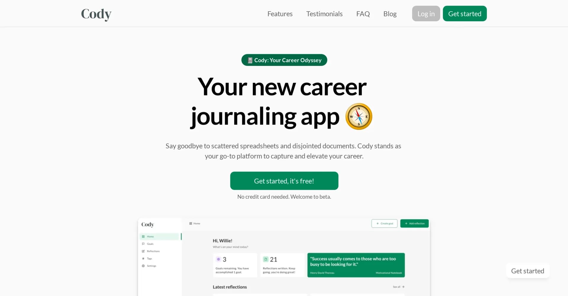 MyCody homepage screenshot — Navigate your career with AI-powered insights.