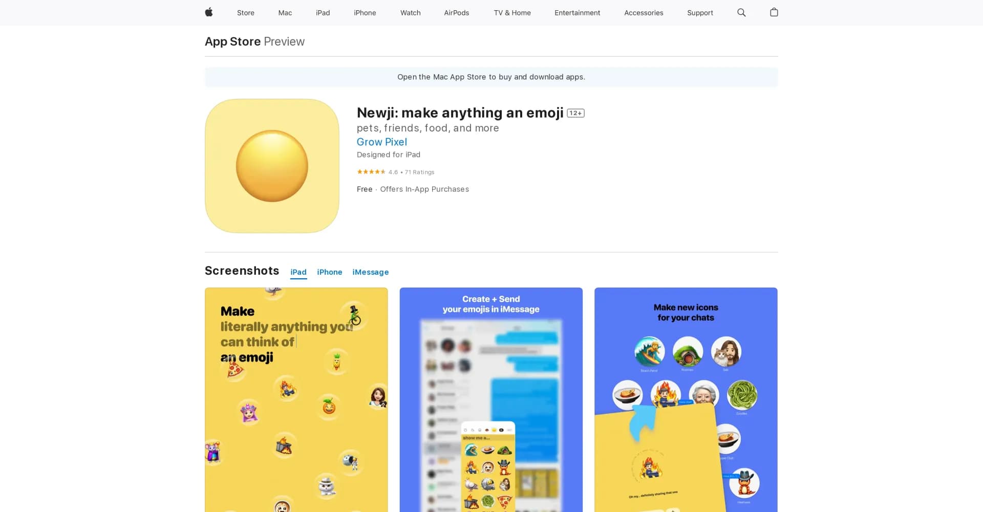 Newji homepage screenshot — Make anything an emoji with Newji.