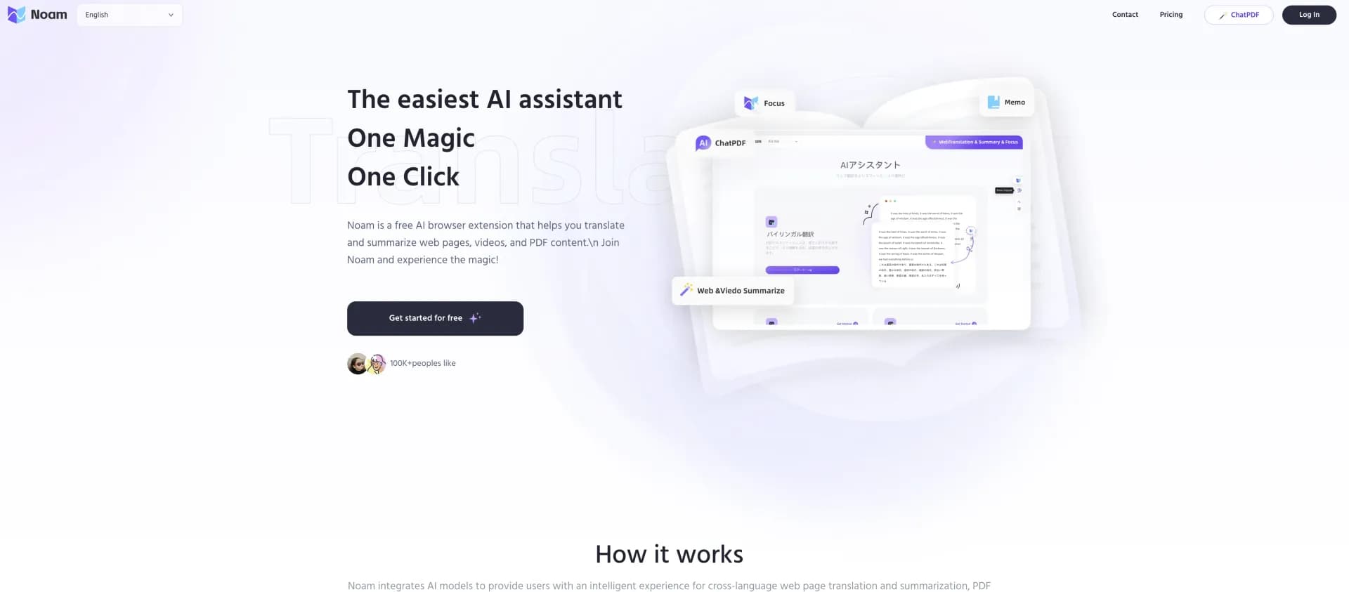 Noam homepage screenshot — Your exclusive AI assistant, powered by GPT-4.