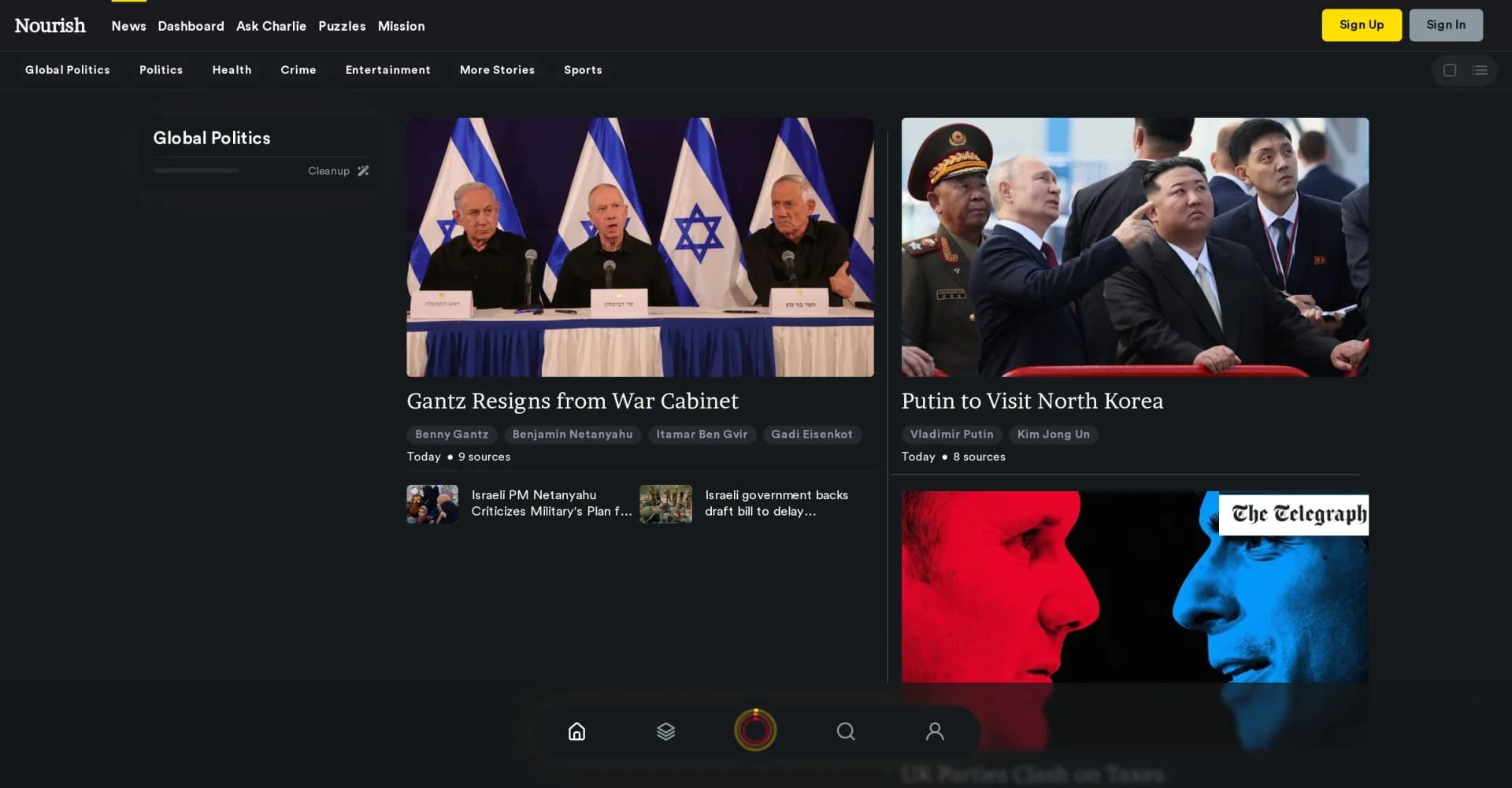 OneSub homepage screenshot — Fix the way you read the news with OneSub.