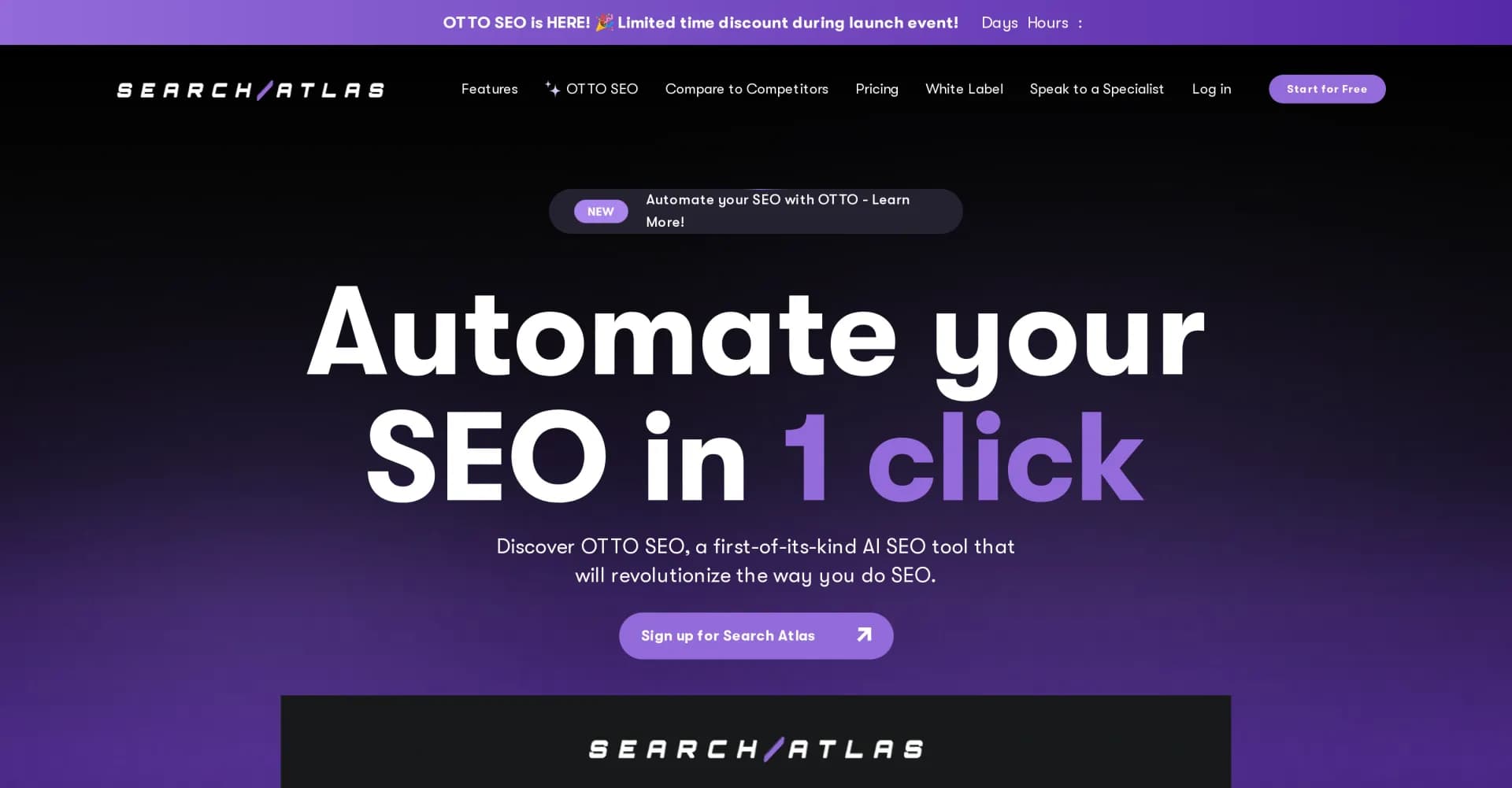 Otto SEO homepage screenshot — Supercharge your SEO campaigns with cutting-edge tools.