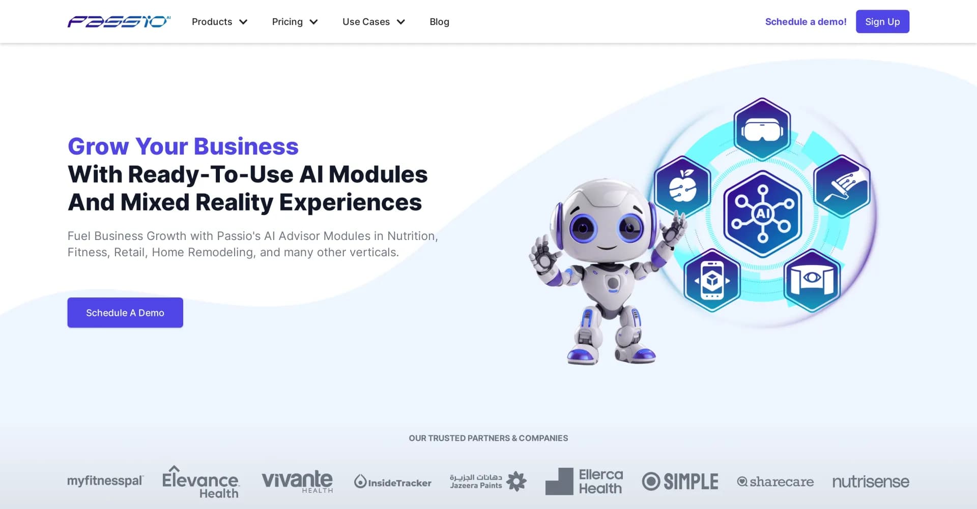 Passio homepage screenshot — Enhance life with AI-powered vision solutions.