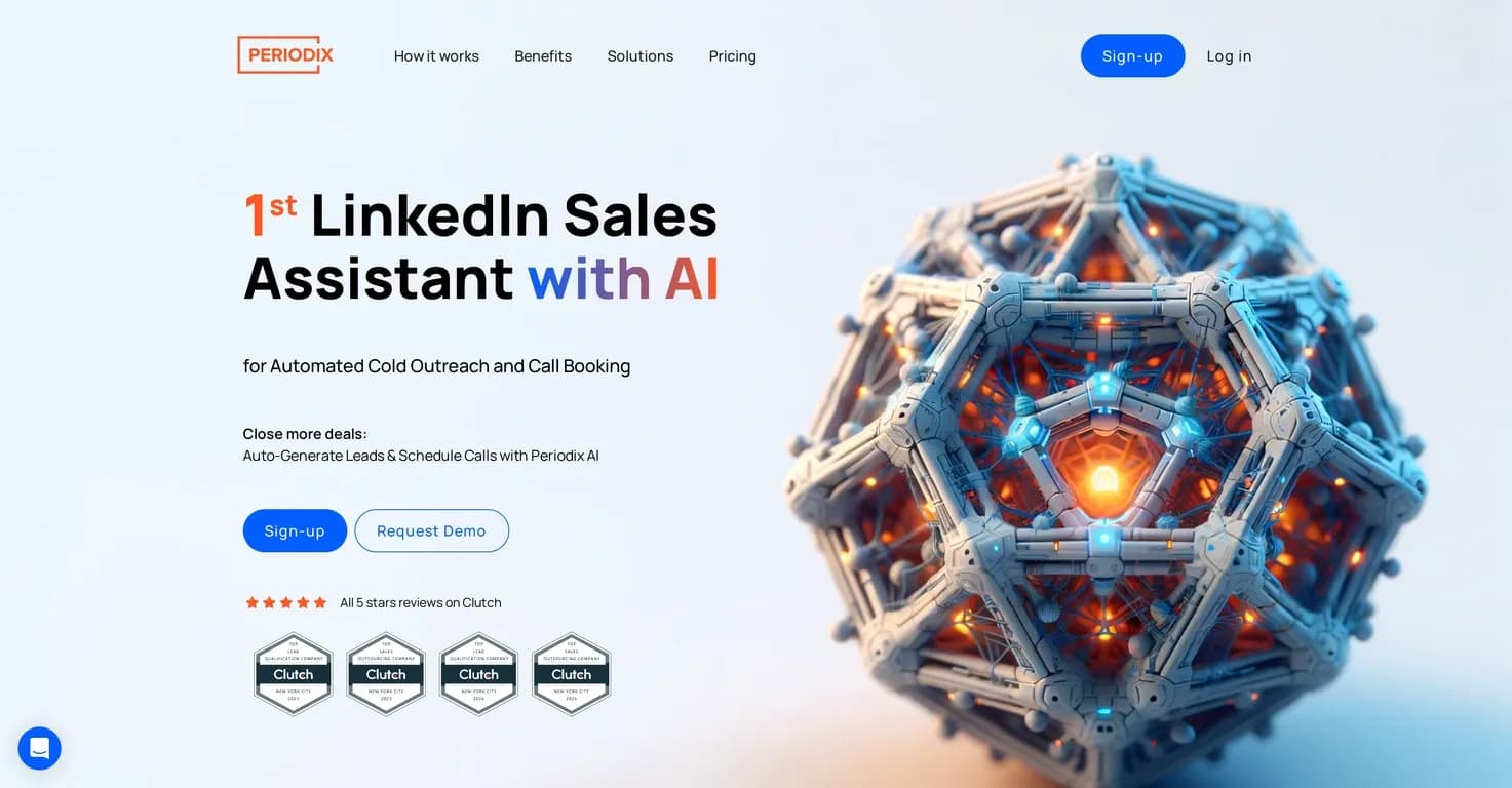 Periodix homepage screenshot — AI-powered LinkedIn sales assistant for automated outreach