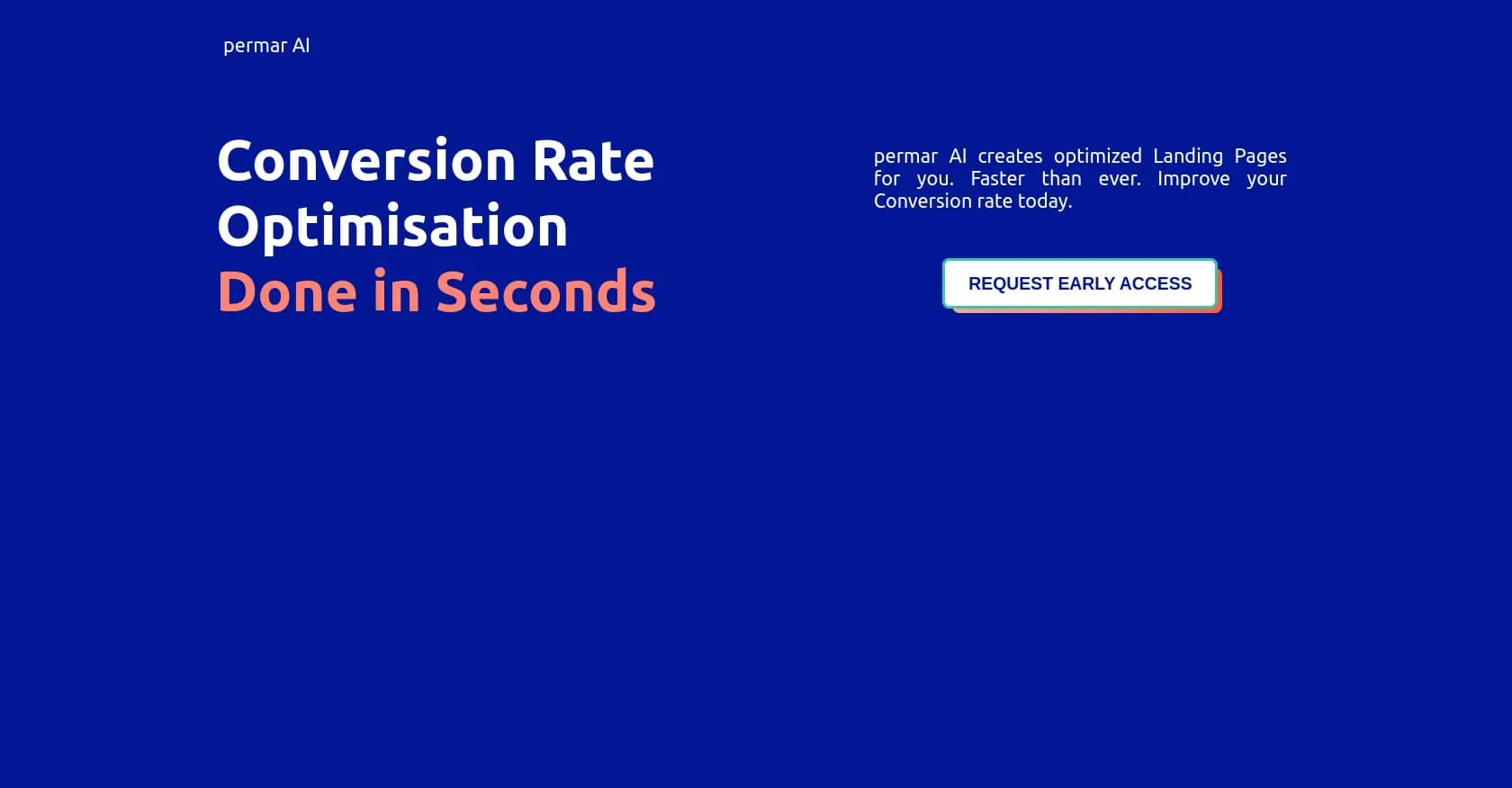 Permar AI homepage screenshot — Automate conversion rate optimization in seconds.