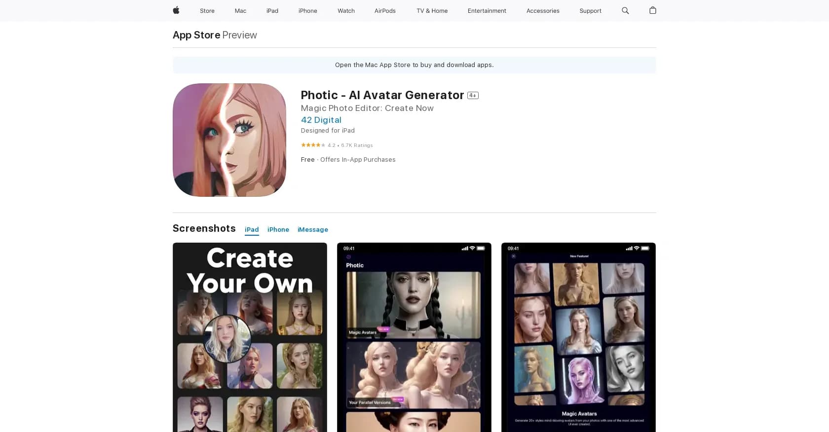 Photic homepage screenshot — Personalized avatars generated.