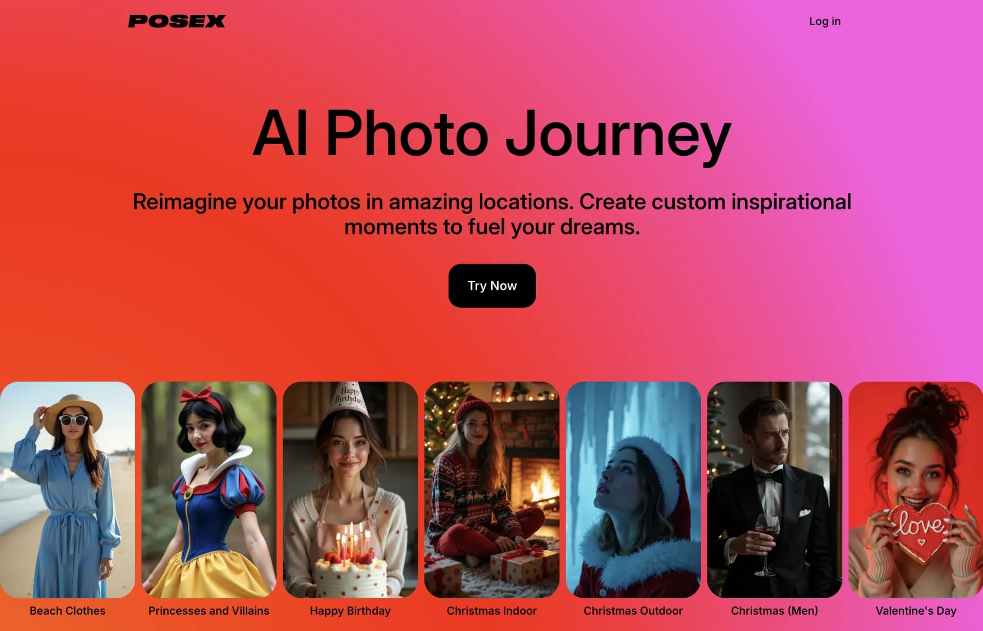 PoseXv1.1.0 homepage screenshot — Strike a pose with AI-powered fitness training.