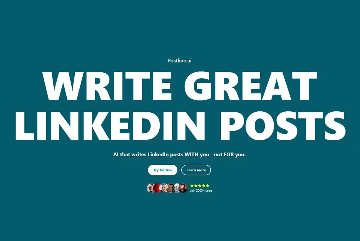 Postline.ai homepage screenshot — The best AI LinkedIn posts