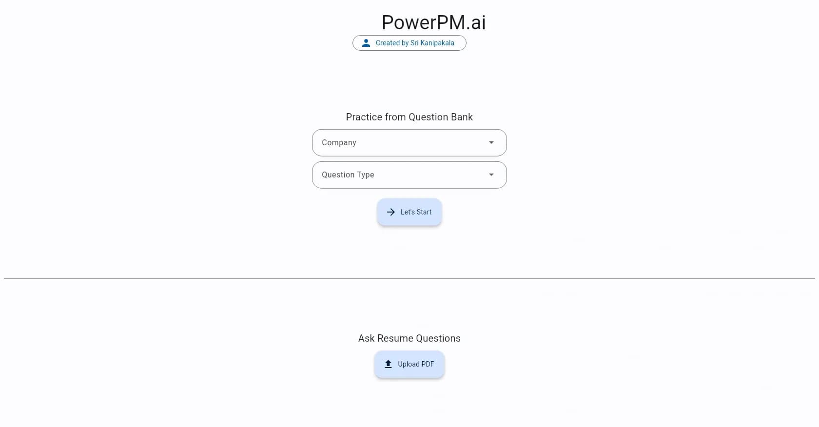 PowerPM homepage screenshot — Supercharge project management with AI