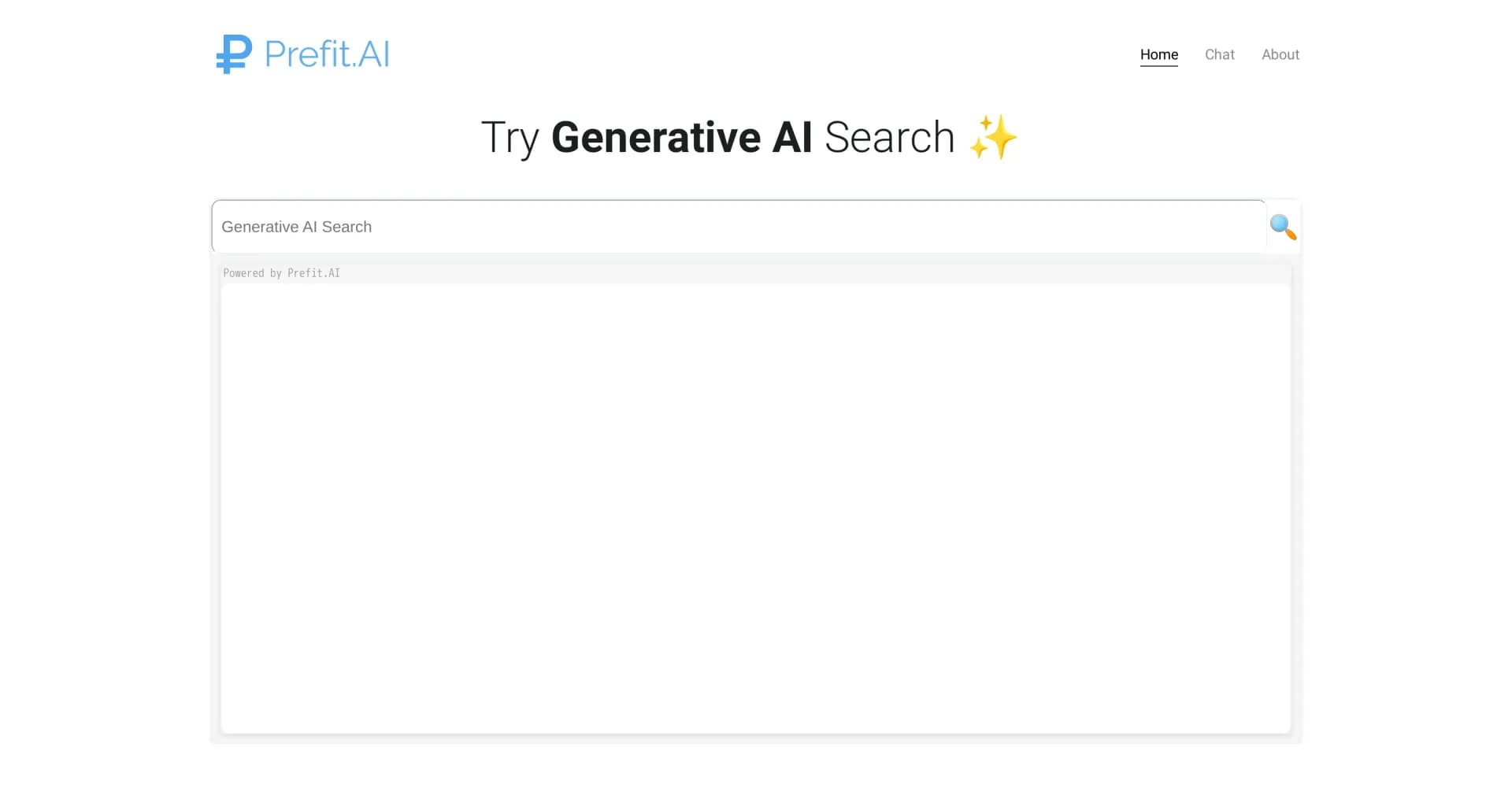 Prefit AI homepage screenshot — Unlock AI-powered search