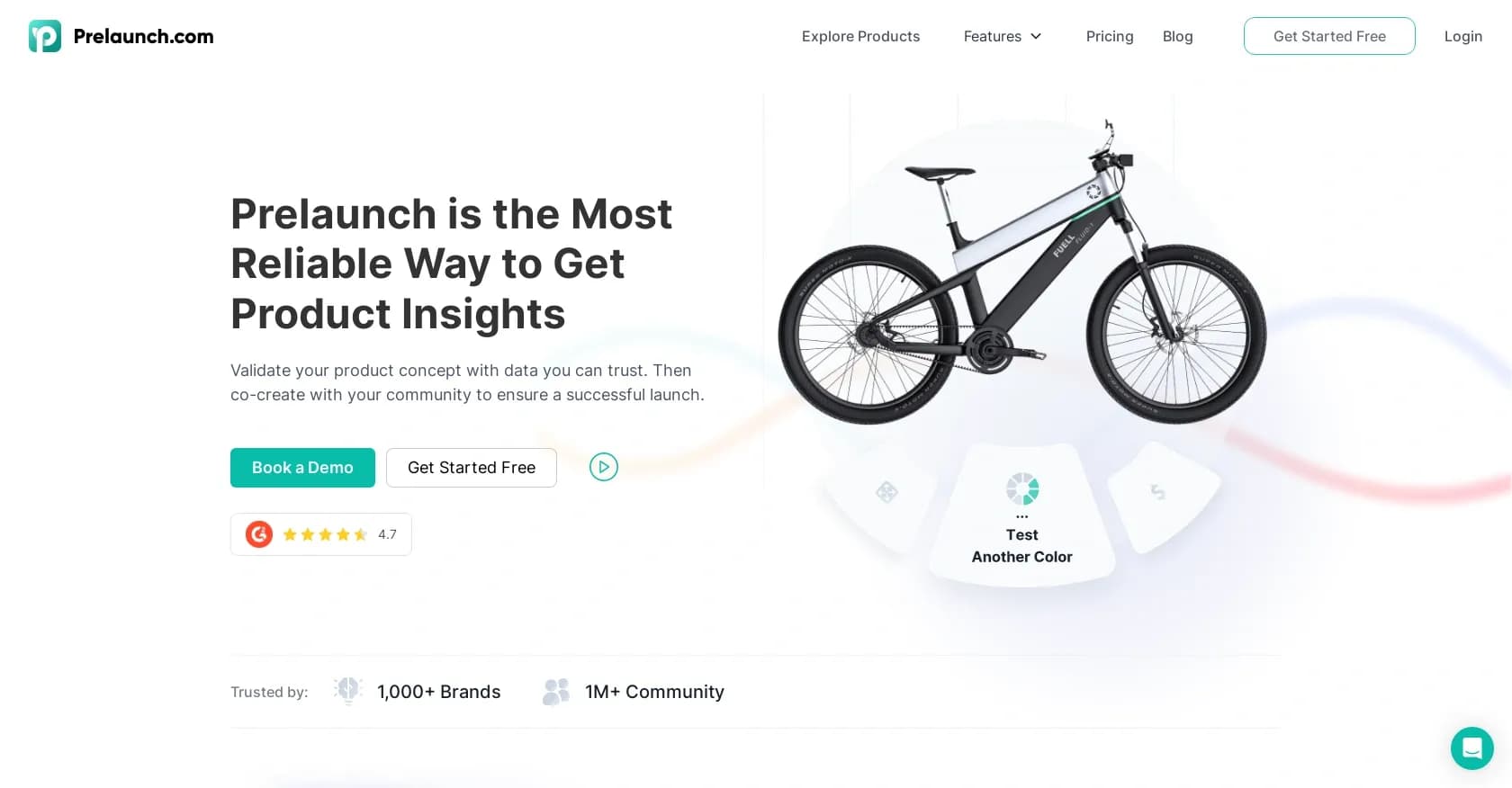 Prelaunch homepage screenshot — Validate your product concept with trusted data
